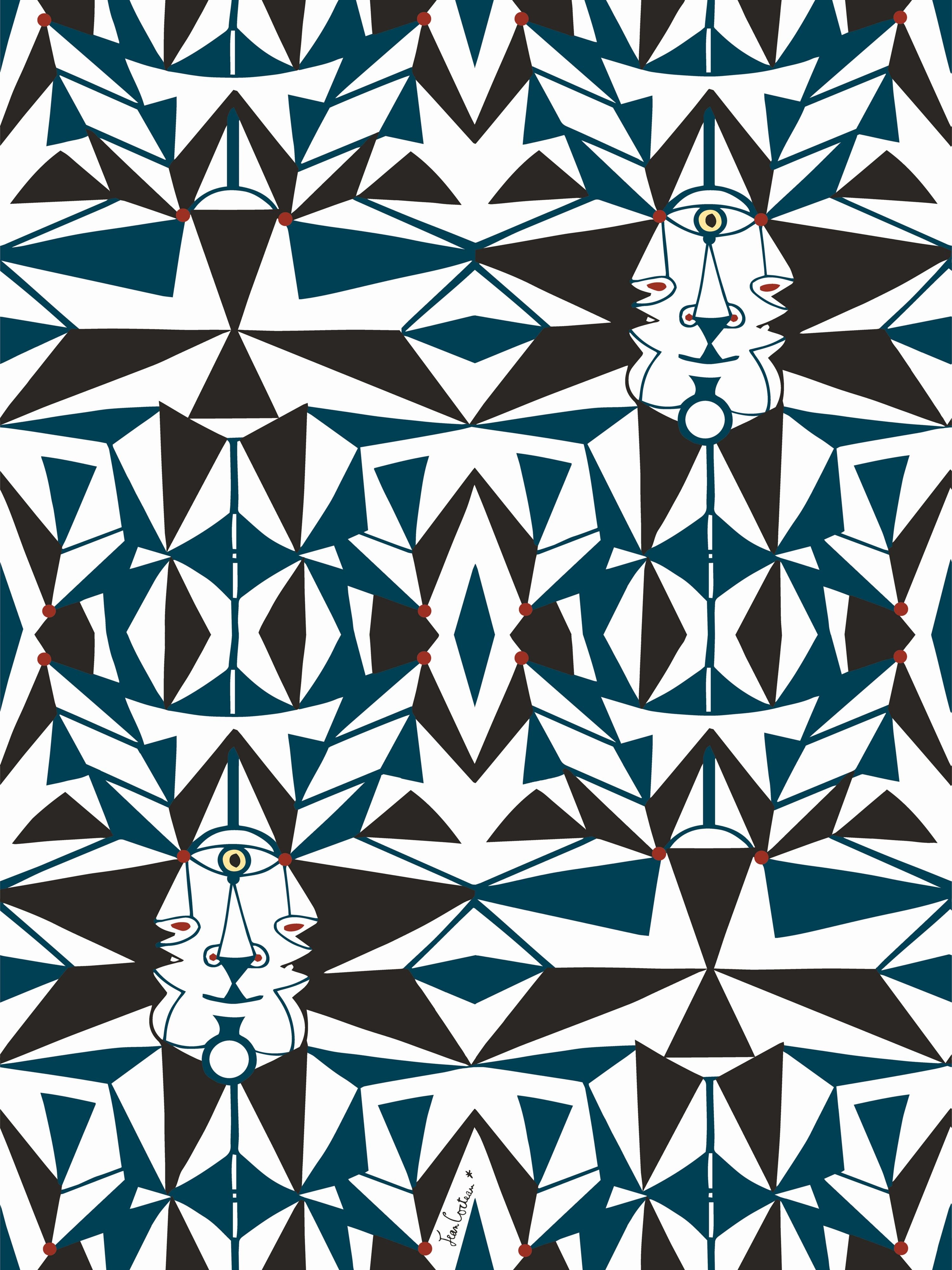 Email wallpaper in bleu color - pattern number WH 000016461 - by Scalamandre in the  collection