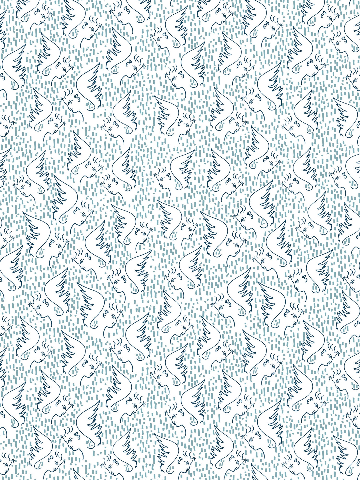 Figure Dange wallpaper in bleu color - pattern number WH 000016466 - by Scalamandre in the  collection
