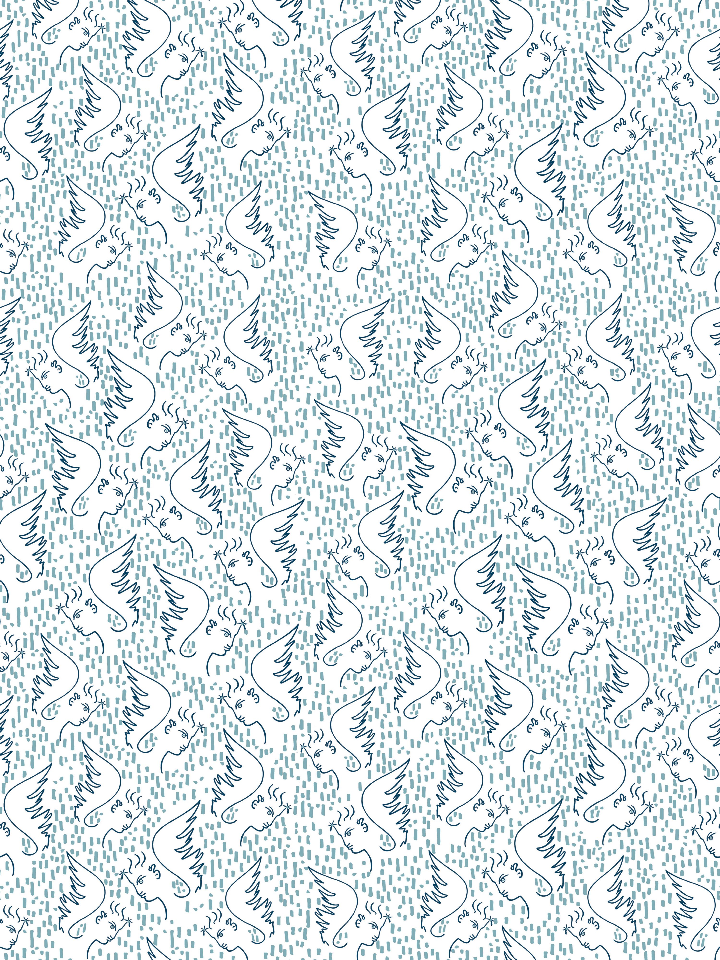 Figure Dange wallpaper in bleu color - pattern number WH 000016466 - by Scalamandre in the  collection