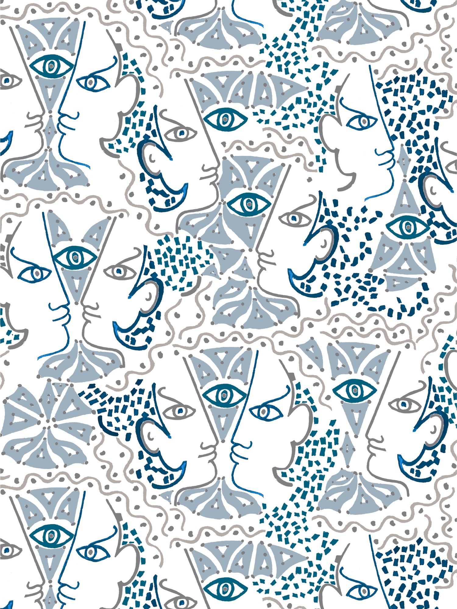 Union wallpaper in azur color - pattern number WH 000016468 - by Scalamandre in the  collection