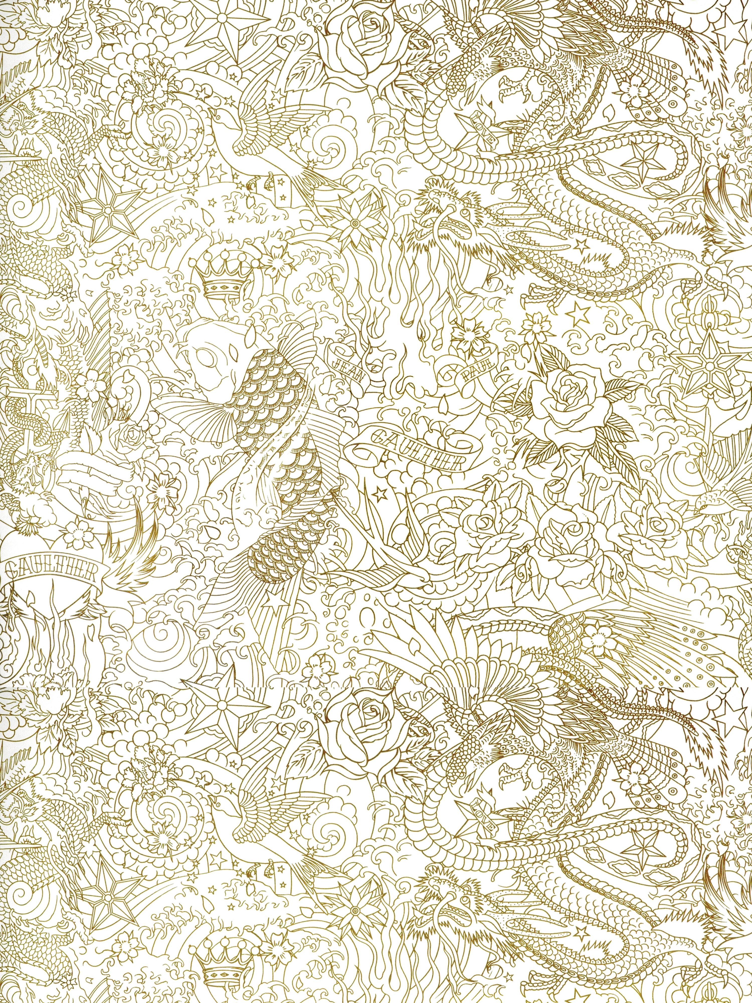 Horimono wallpaper in or color - pattern number WH 000023303 - by Scalamandre in the  collection