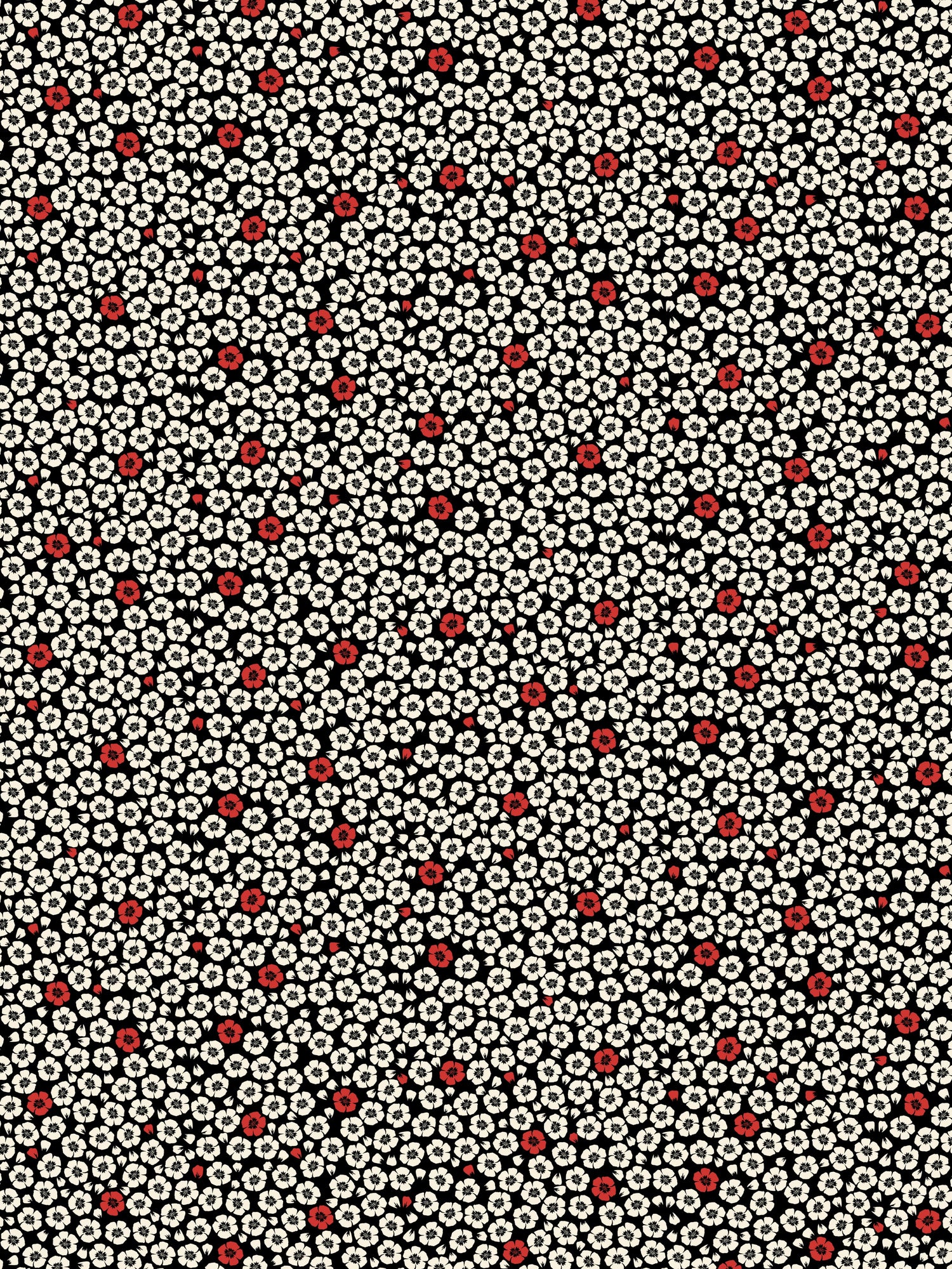 Coquelicot wallpaper in noir color - pattern number WH 000023331 - by Scalamandre in the  collection