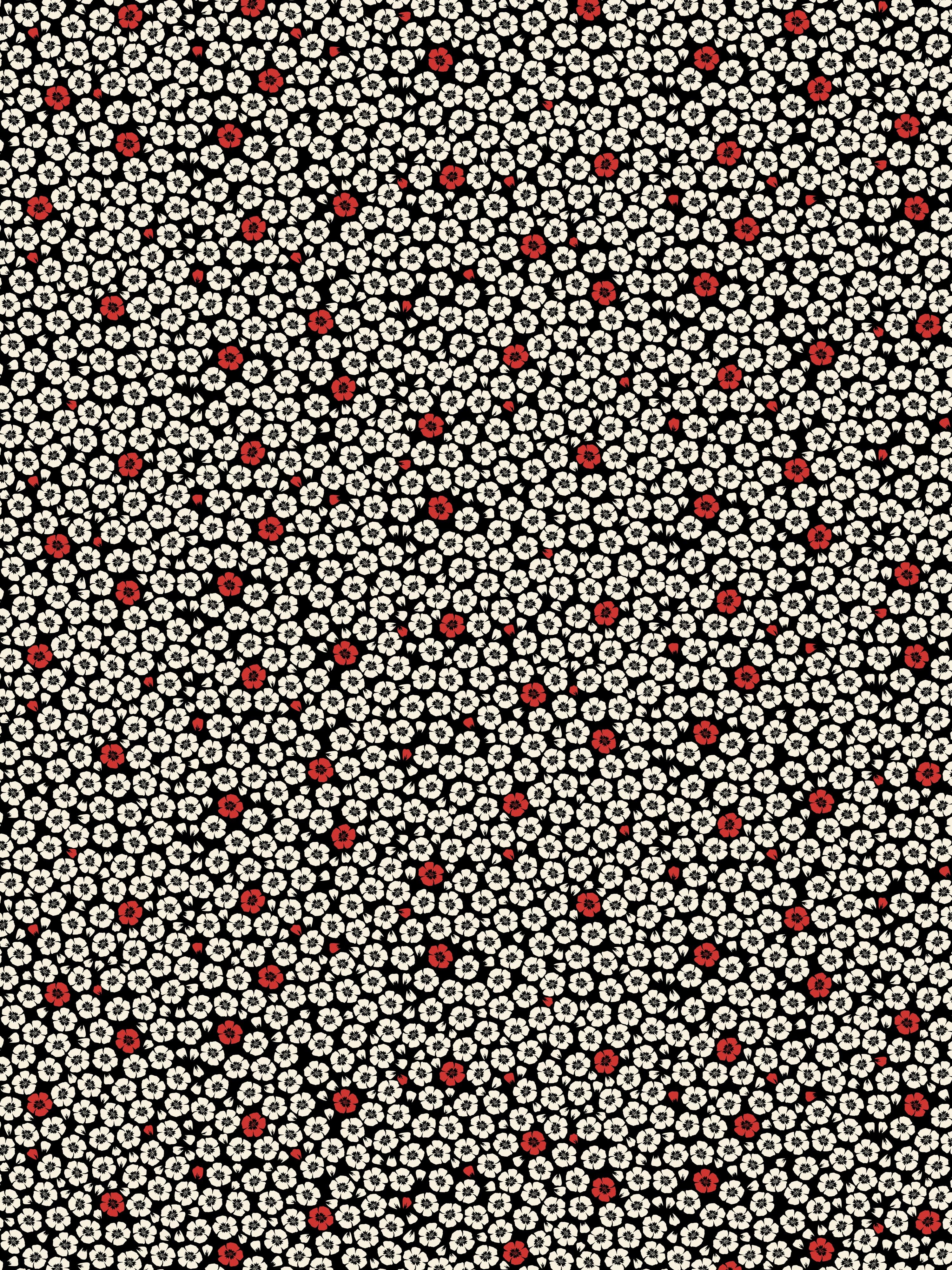 Coquelicot wallpaper in noir color - pattern number WH 000023331 - by Scalamandre in the  collection