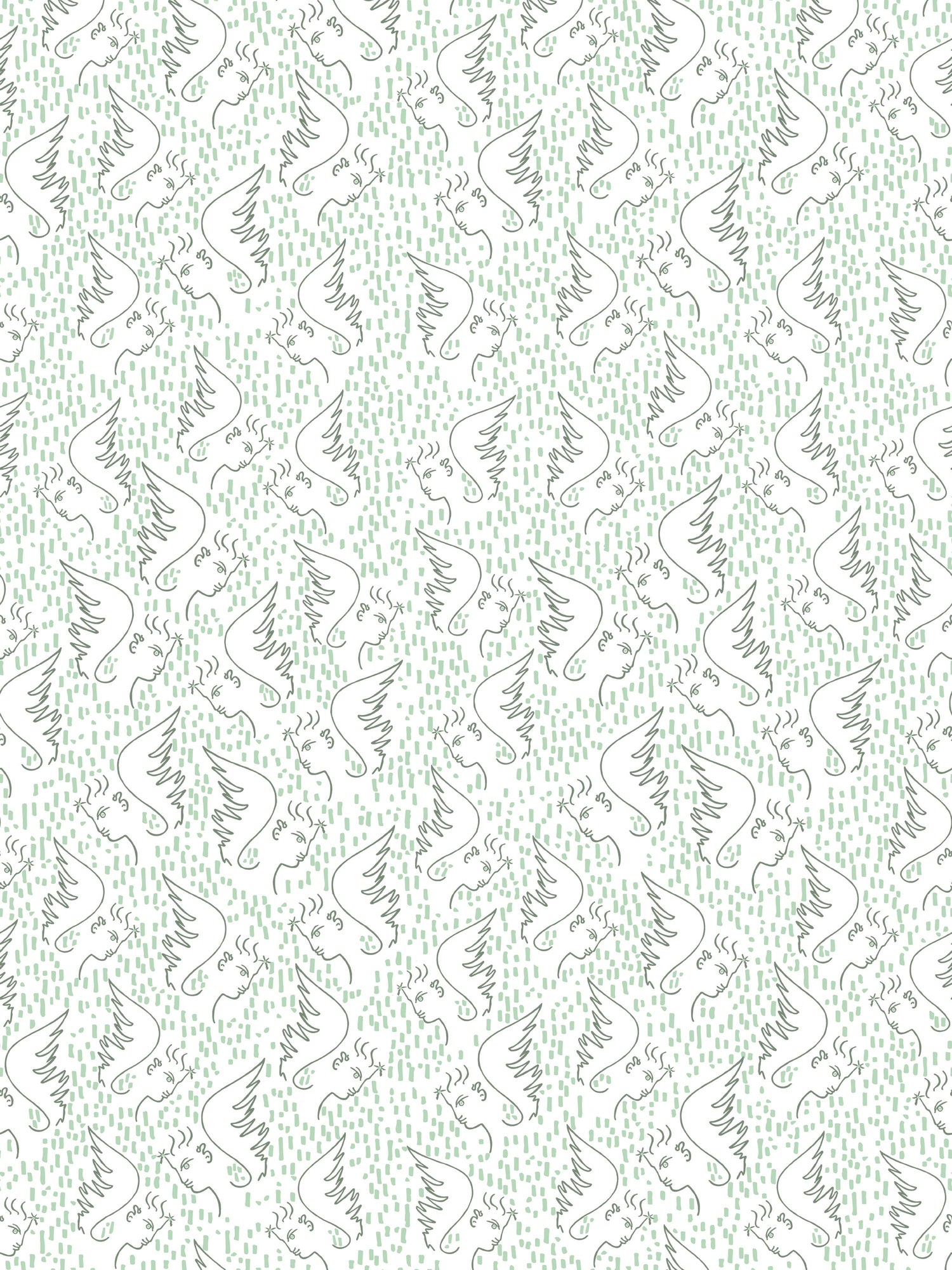Figure Dange wallpaper in celadon color - pattern number WH 000036466 - by Scalamandre in the  collection