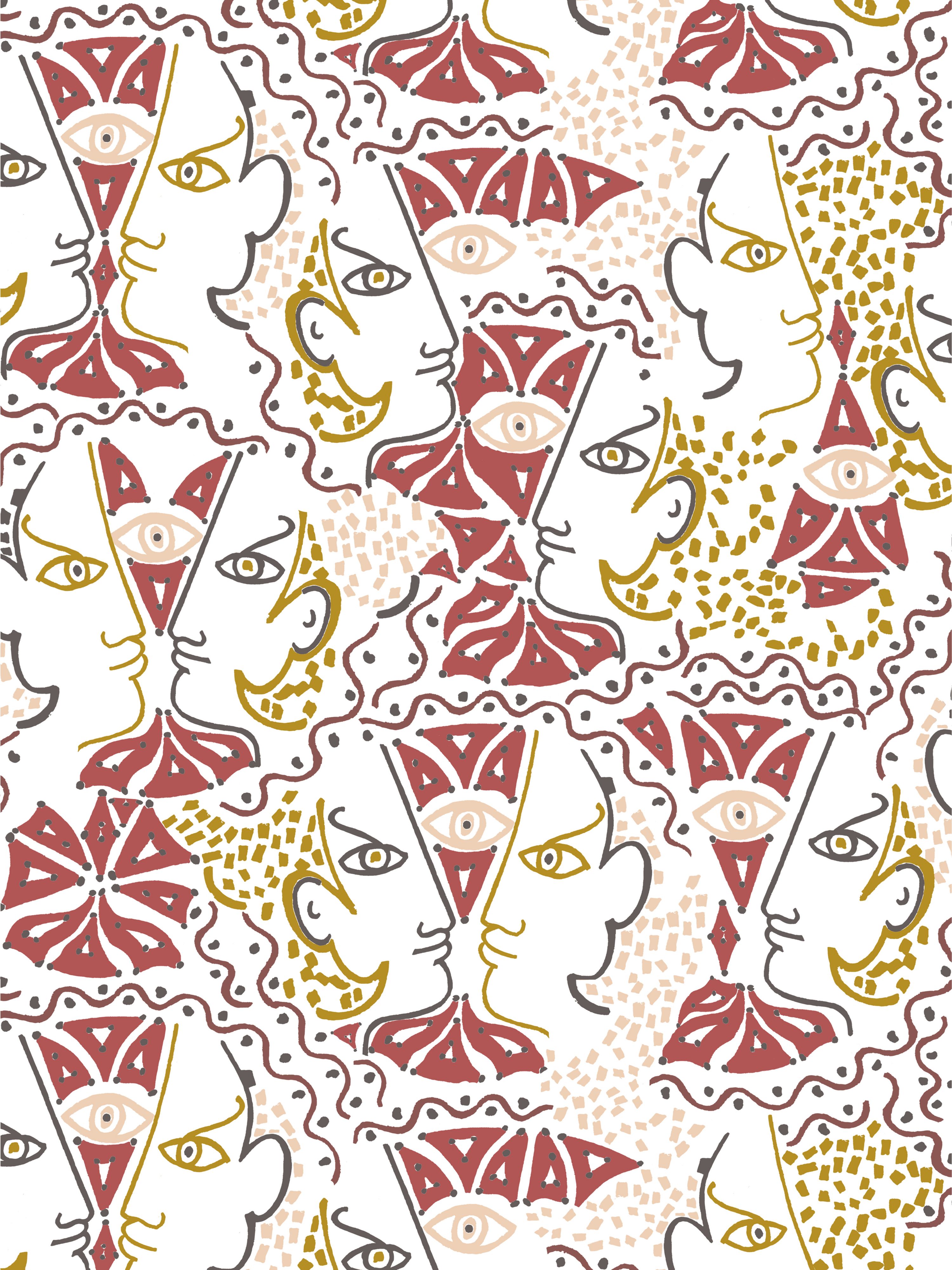 Union wallpaper in terracotta color - pattern number WH 000046468 - by Scalamandre in the  collection