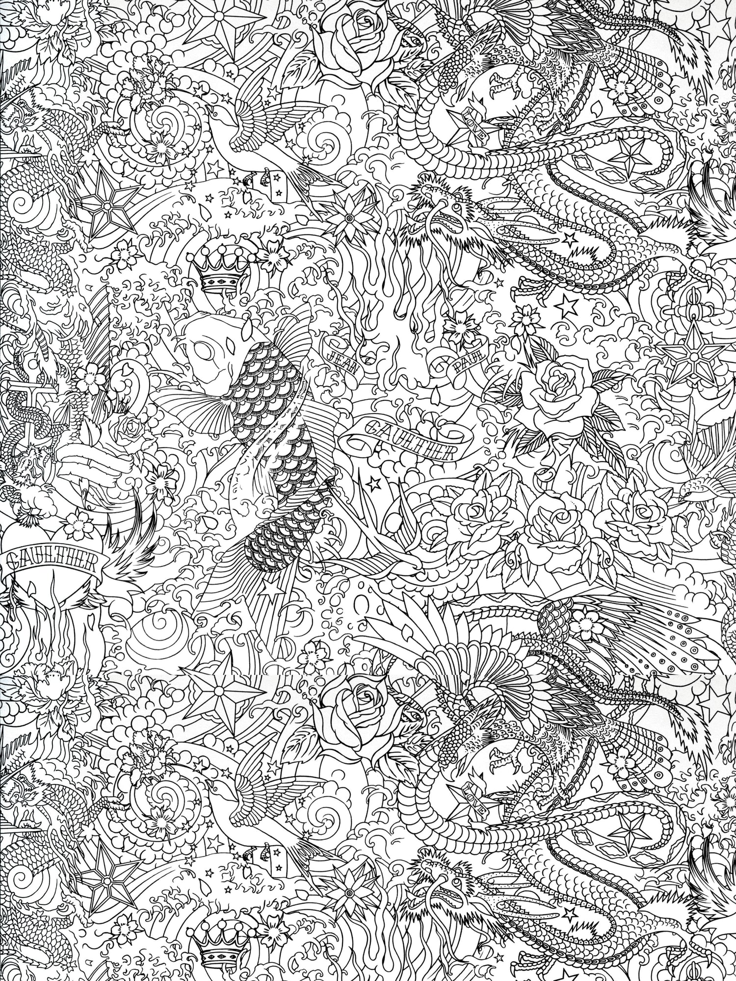 Horimono wallpaper in noir color - pattern number WH 000063303 - by Scalamandre in the  collection