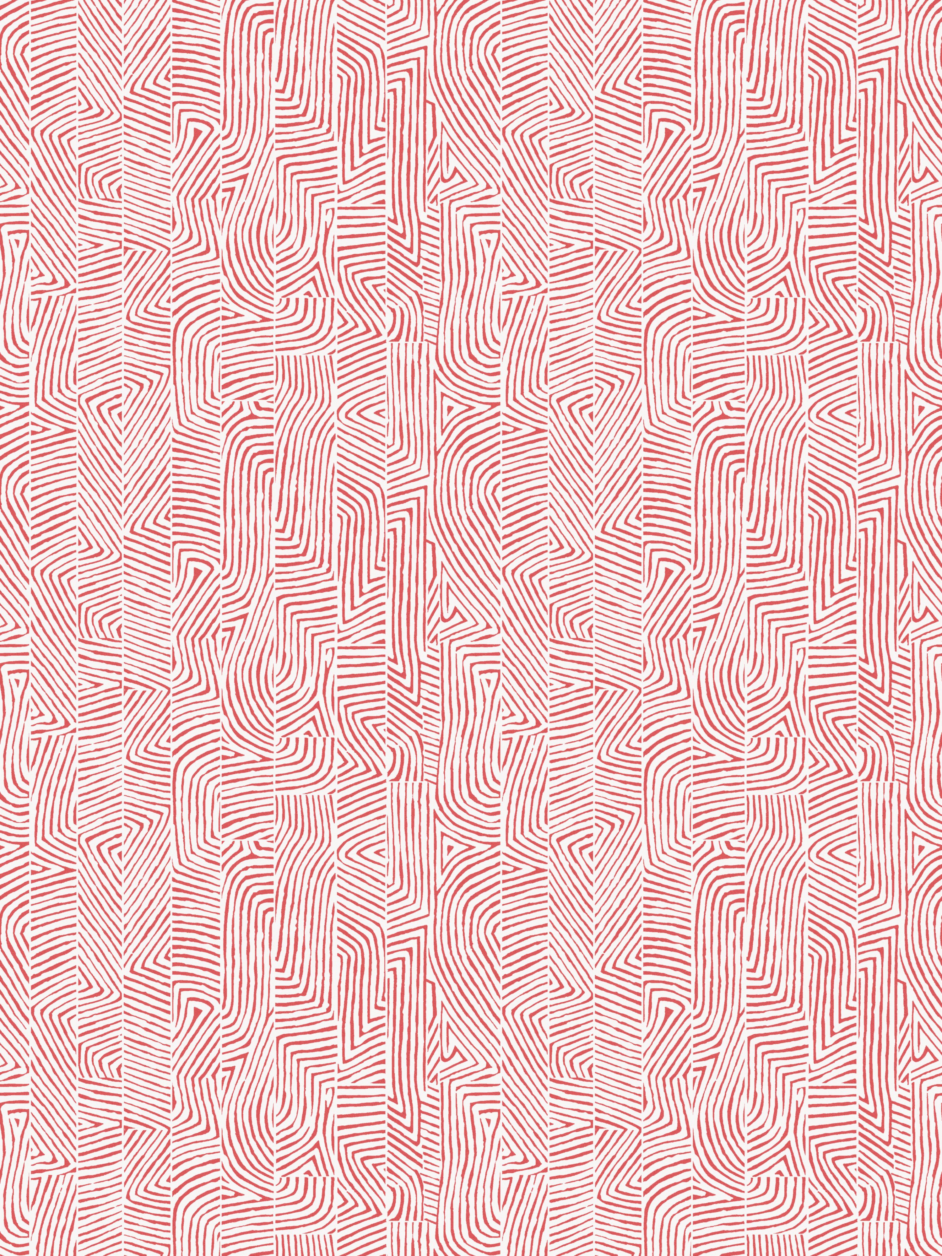Combed Stripe Wallpaper in Coral Red color - pattern number WHN WP88628D004 - by Scalamandre in the collection