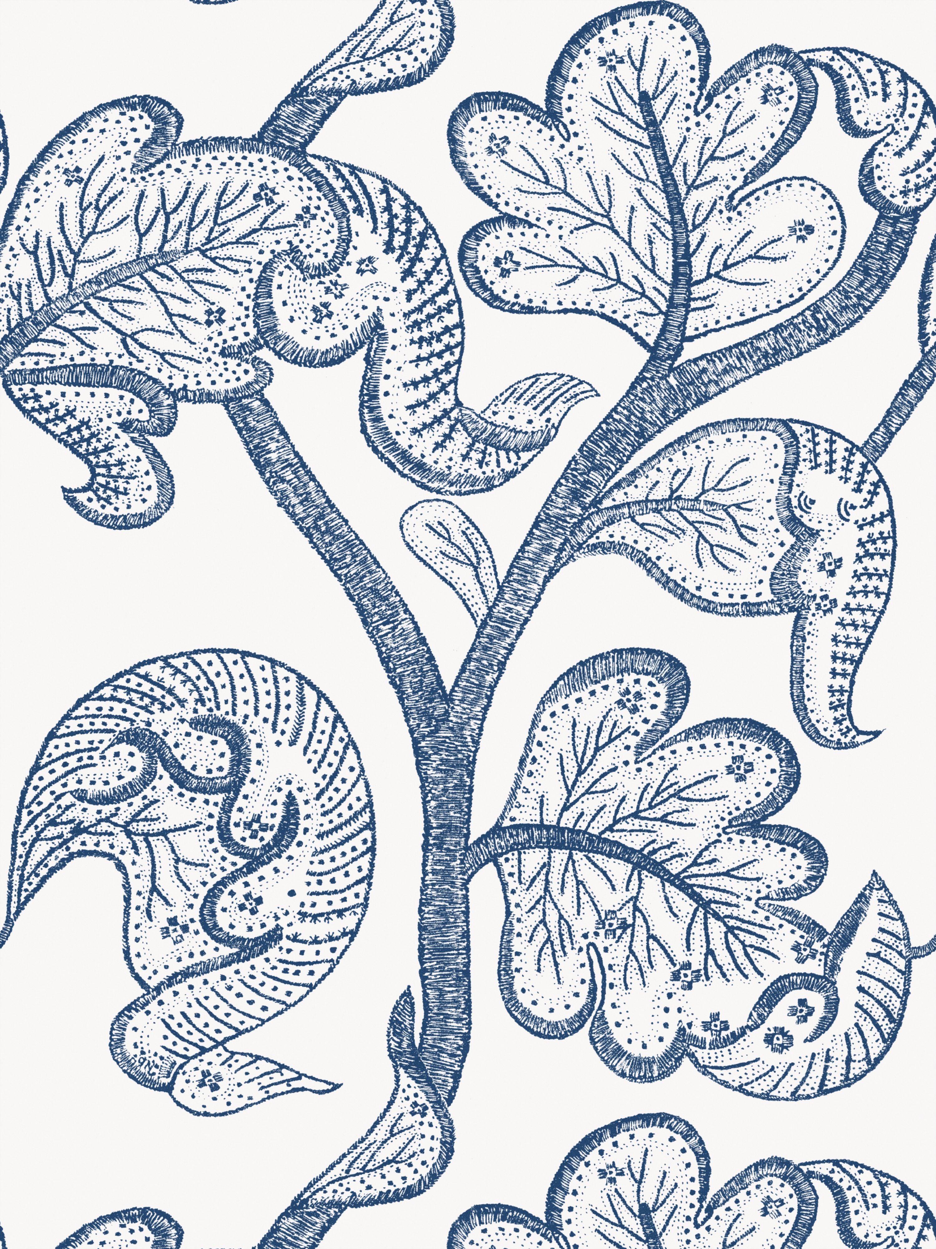 Russell Wallpaper in Indigo color - pattern number WHN WP88631D001 - by Scalamandre in the collection