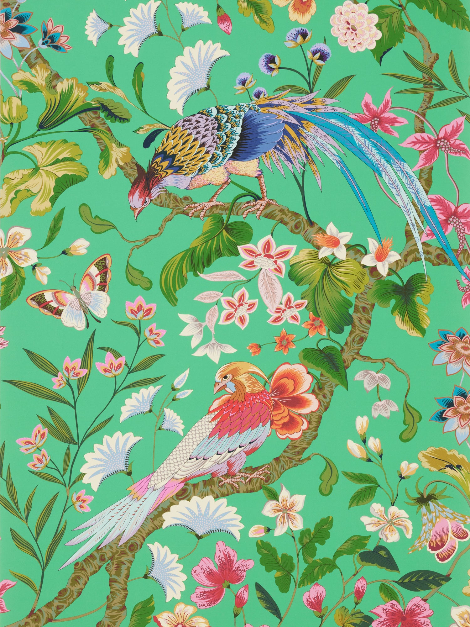 Botany Bay wallpaper in jade color - pattern number WJR 00066822D - by Scalamandre in the  collection