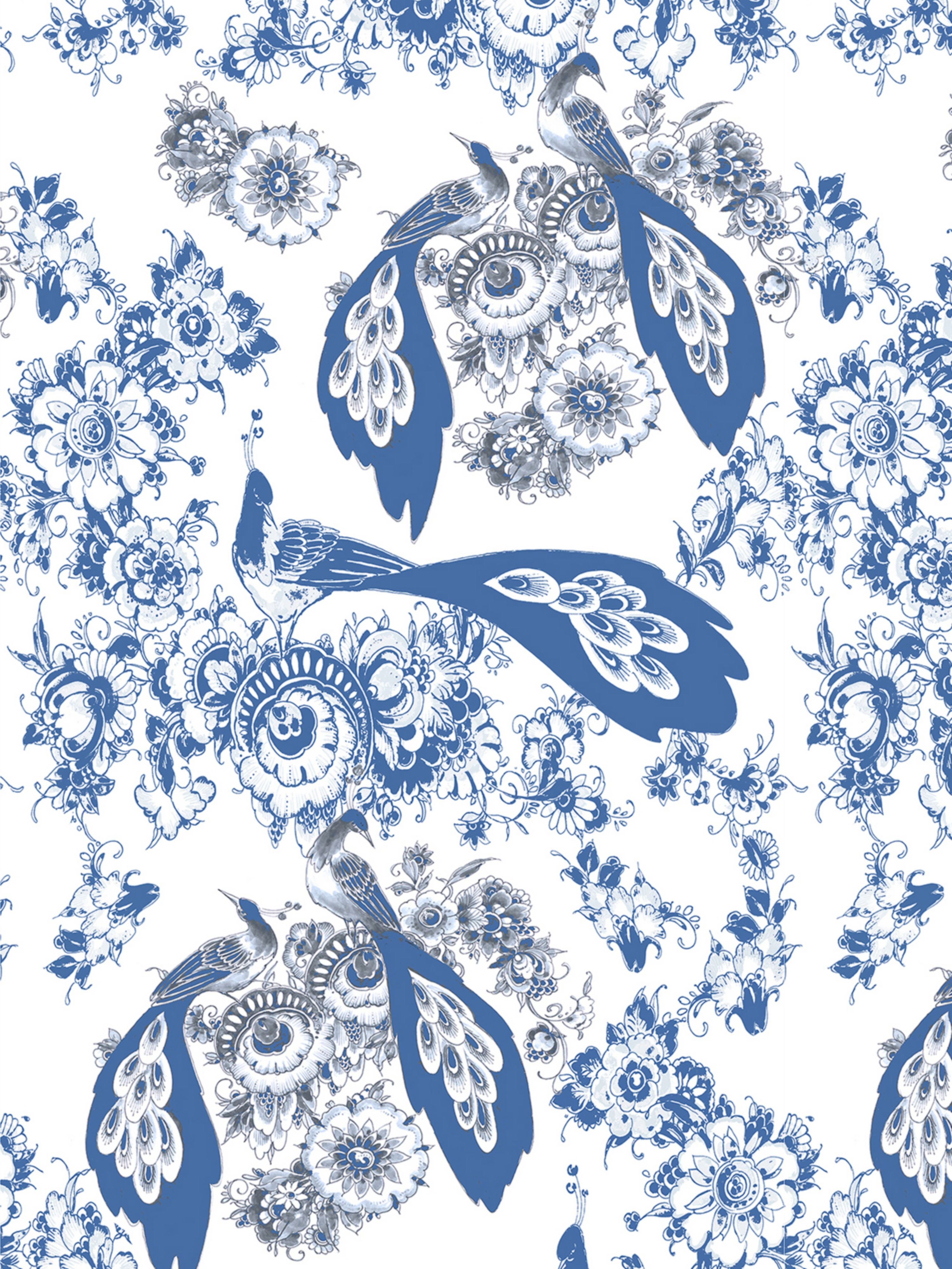 Bloemdecor wallpaper in white color - pattern number WNM 0001BLOM - by Scalamandre in the  collection