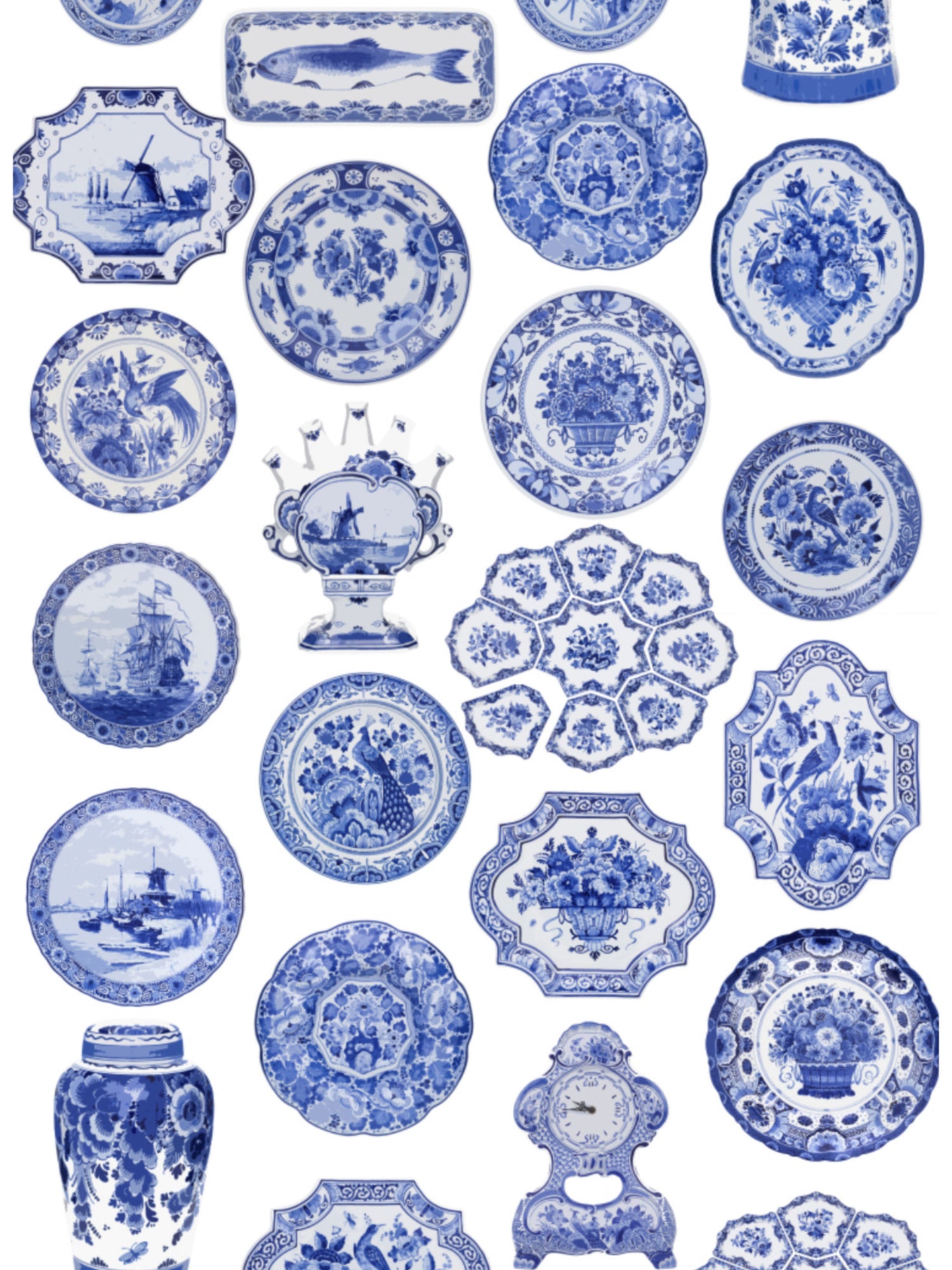 Collections wallpaper in blue color - pattern number WNM 0001COLL - by Scalamandre in the  collection