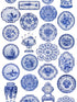 Collections wallpaper in blue color - pattern number WNM 0001COLL - by Scalamandre in the  collection