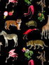 Exotix wallpaper in black color - pattern number WNM 0001EXOT - by Scalamandre in the  collection