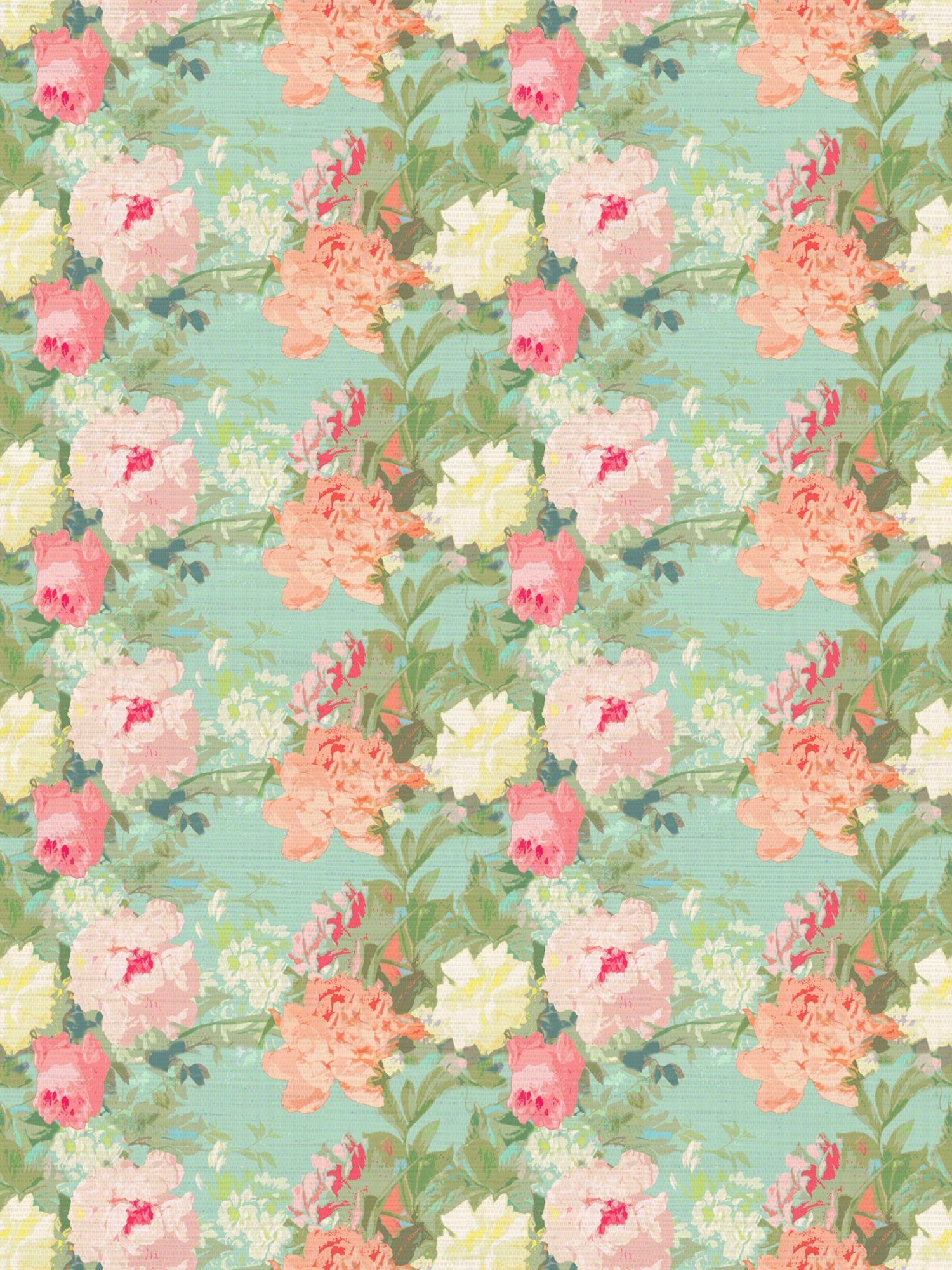 Les Fleurs wallpaper in spring color - pattern number WNM 0001FLEU - by Scalamandre in the  collection