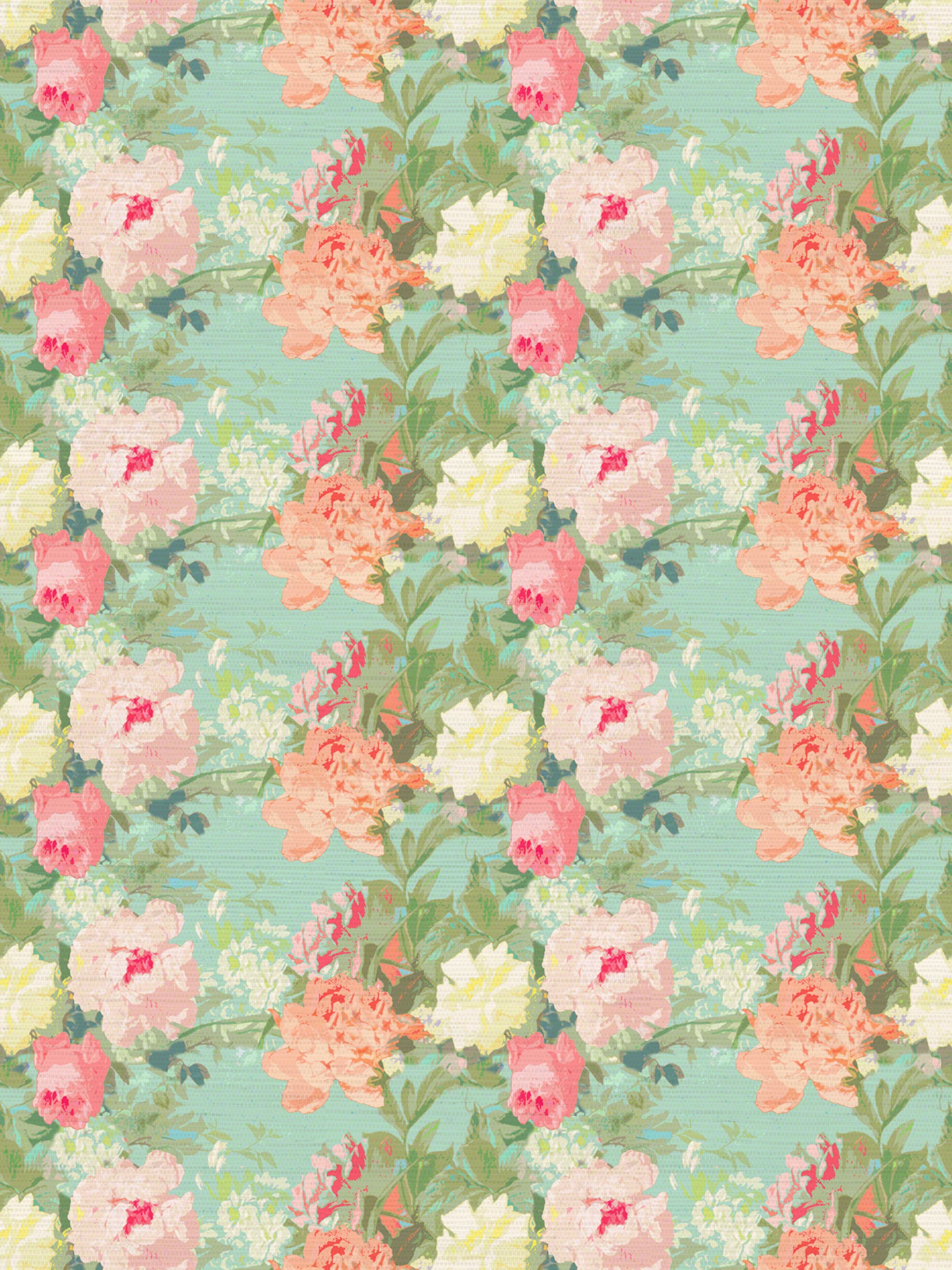 Les Fleurs wallpaper in spring color - pattern number WNM 0001FLEU - by Scalamandre in the  collection