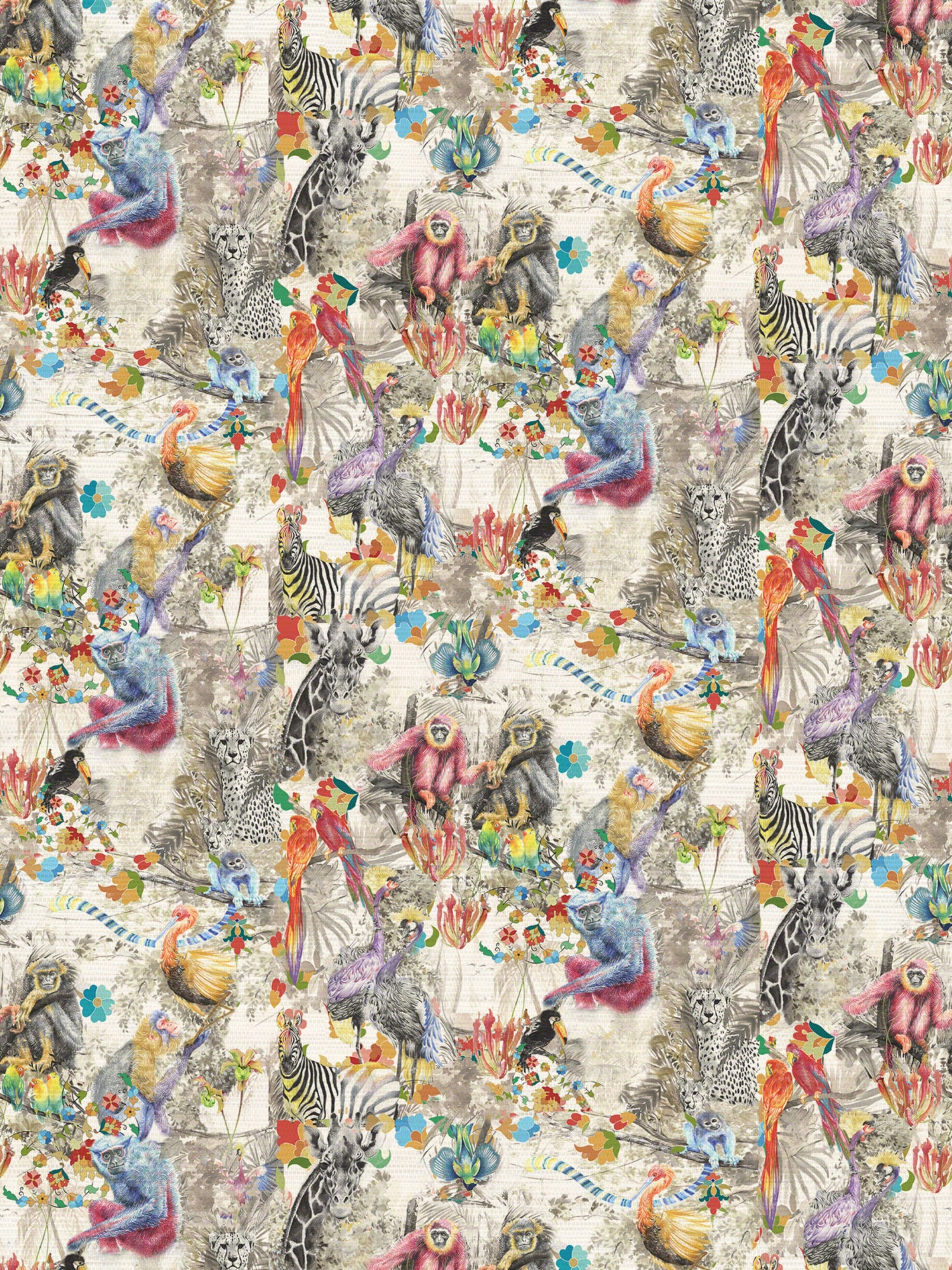 Mombo Rhapsody wallpaper in multi color - pattern number WNM 0001MOMB - by Scalamandre in the  collection