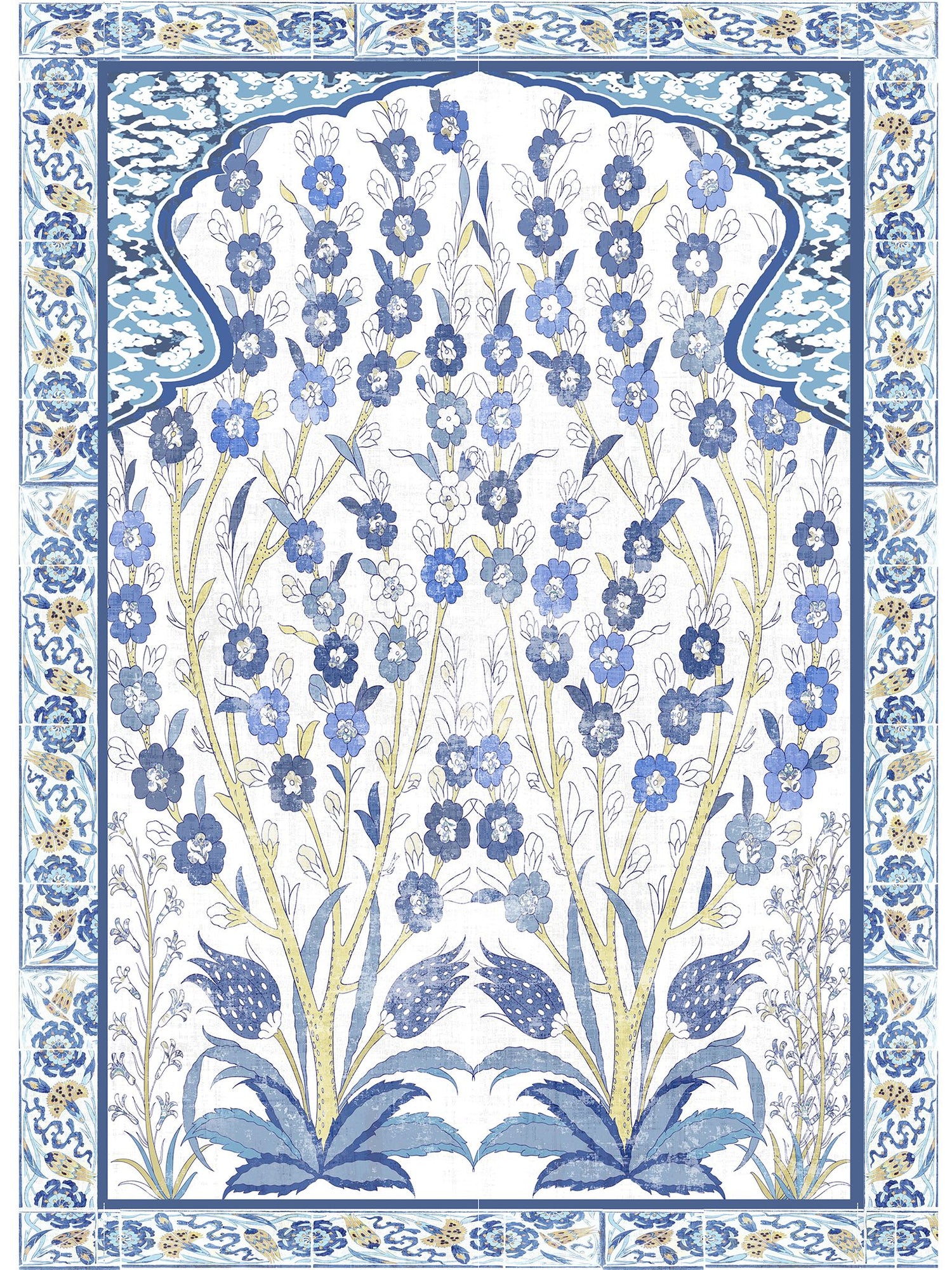 Tree Of Life Dyptich Double Left Panel fabric in classic color - pattern number WNM 0001TLDL - by Scalamandre in the  collection