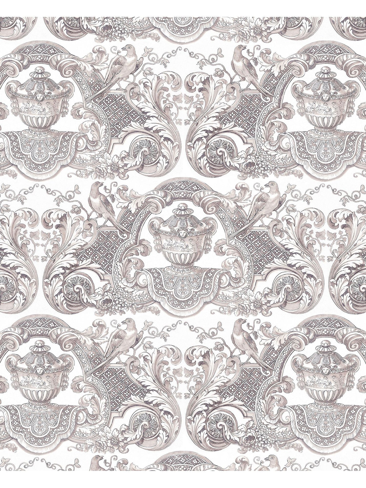 William and Mary fabric in french gray color - pattern number WNM 0001WMMY - by Scalamandre in the  collection