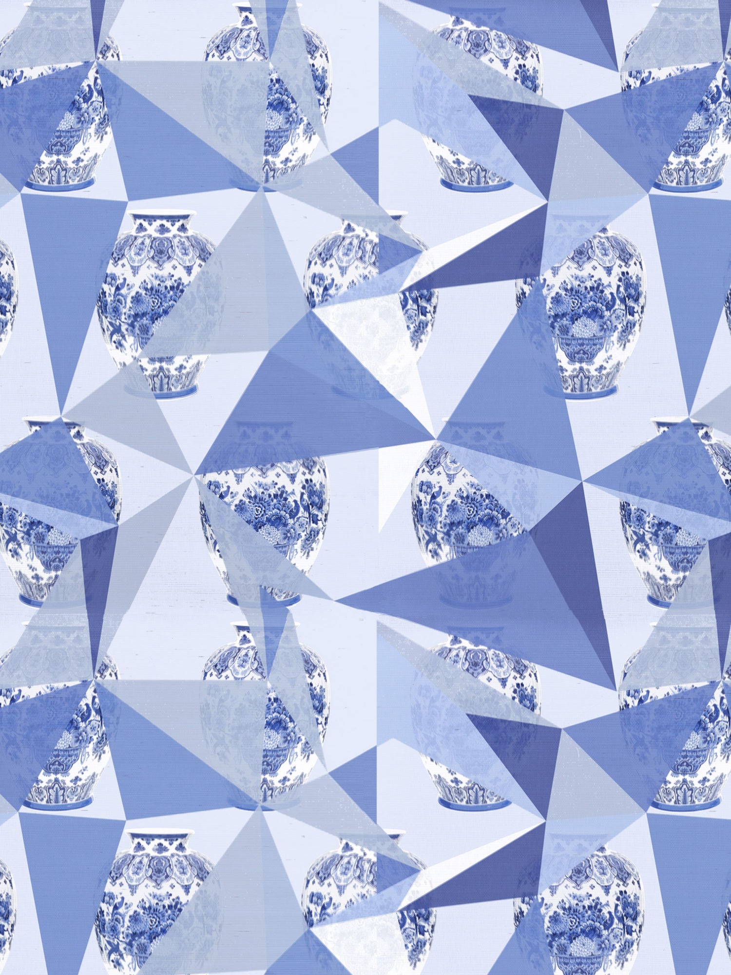 Elements wallpaper in blue color - pattern number WNM 0002ELEM - by Scalamandre in the  collection