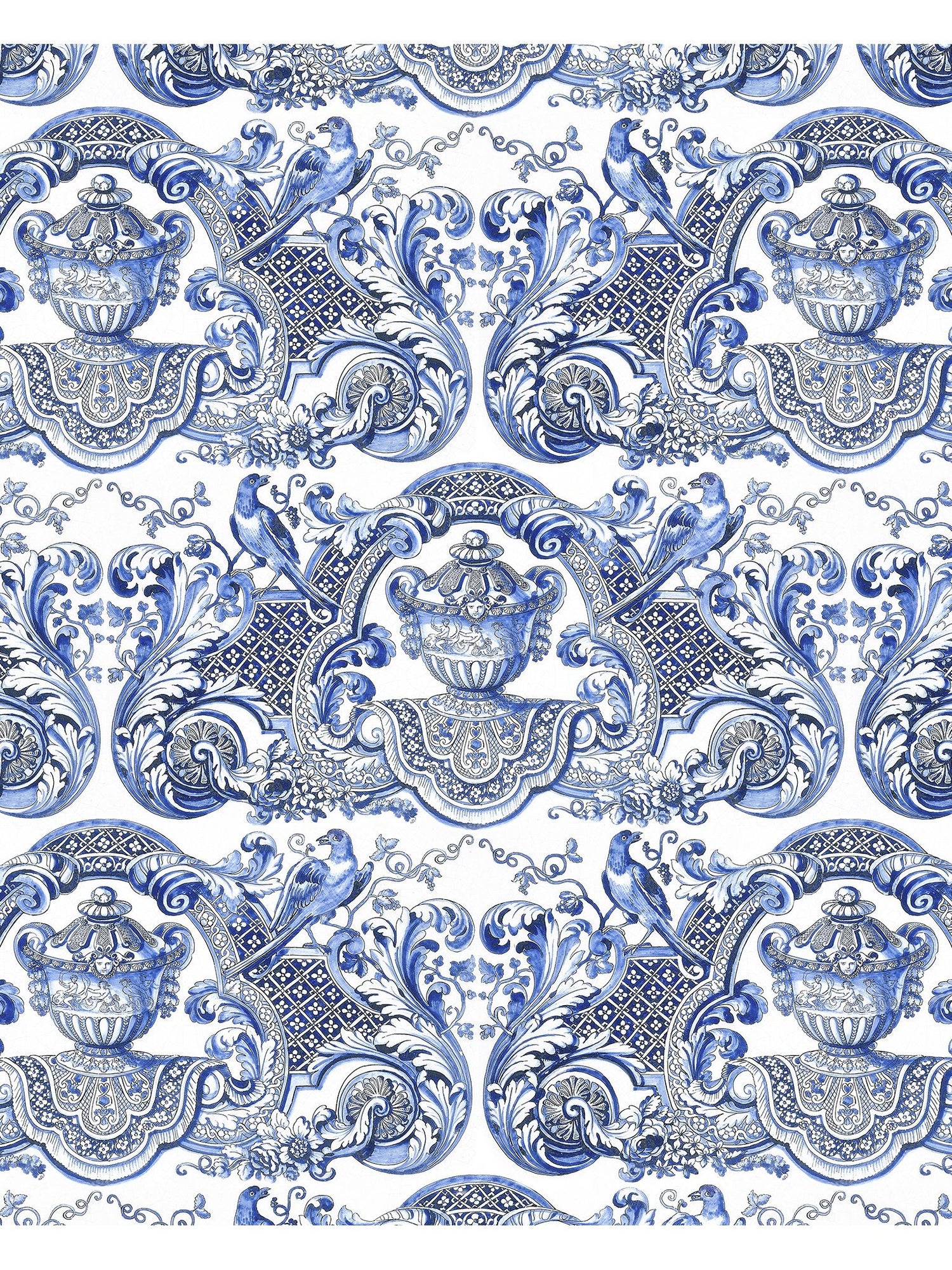 William and Mary fabric in blue color - pattern number WNM 0002WMMY - by Scalamandre in the  collection
