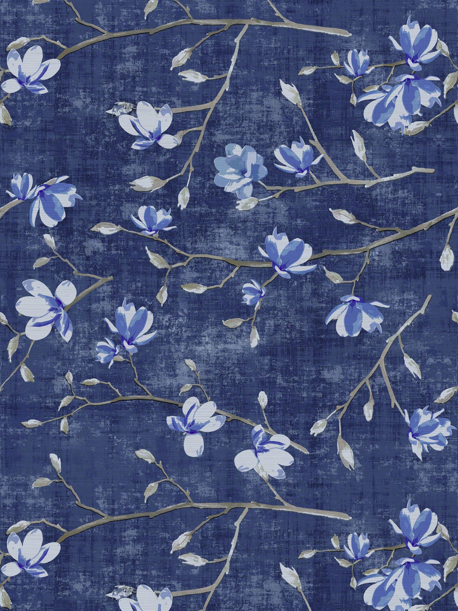 Bloom wallpaper in delft blue color - pattern number WNM 0003BLOO - by Scalamandre in the  collection