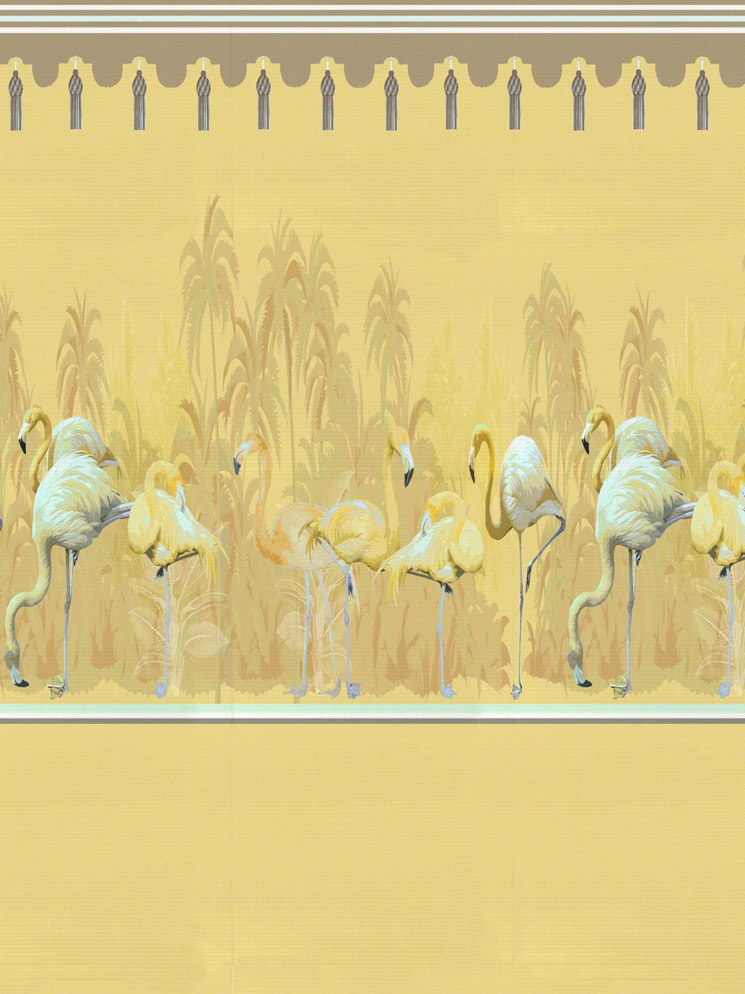Palm Springs Dyptich Left Panel wallpaper in golden color - pattern number WNM 0003PSLP - by Scalamandre in the  collection