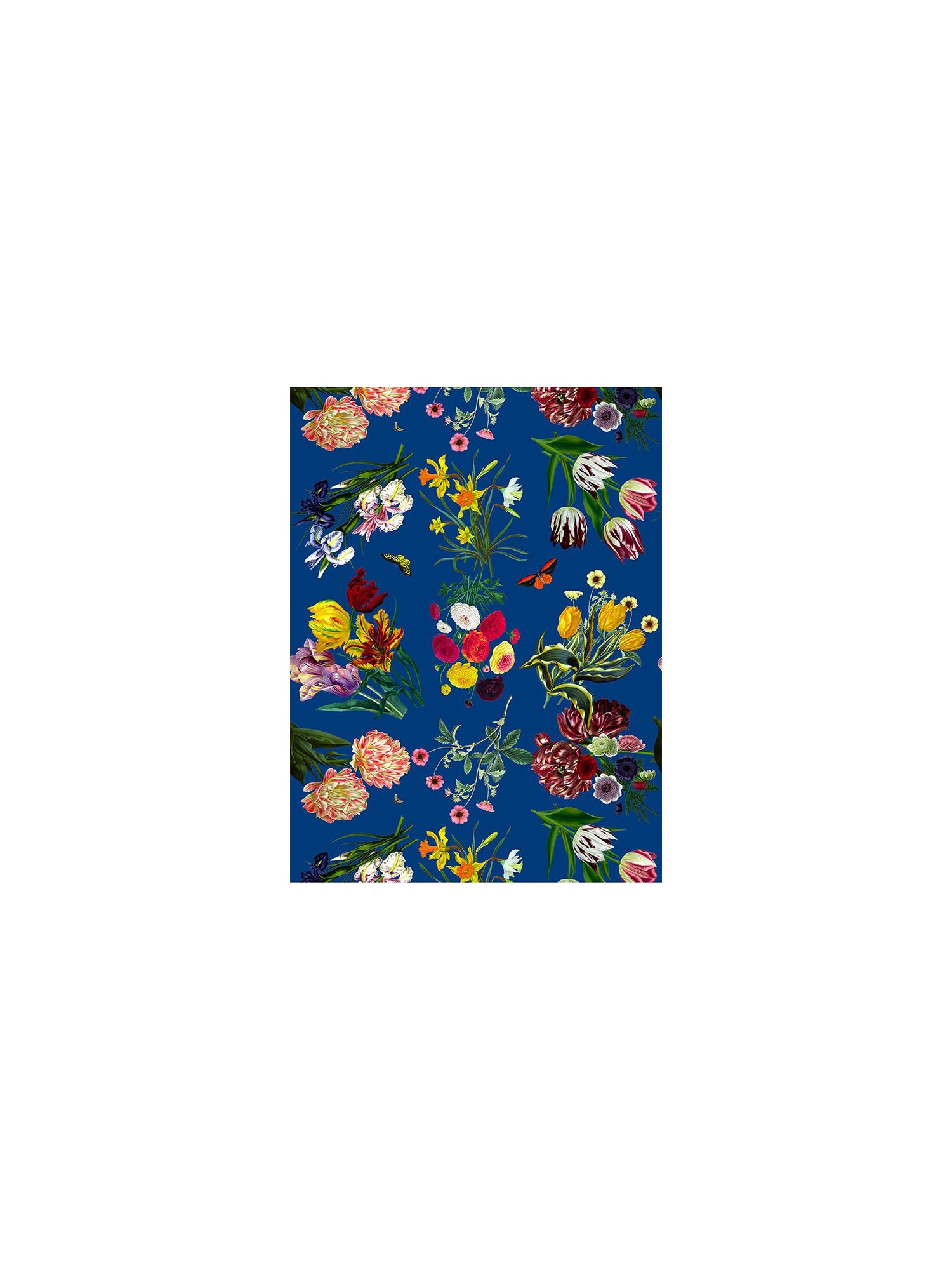 Flora and Fauna fabric in blue color - pattern number WNM 0004FLOR - by Scalamandre in the  collection