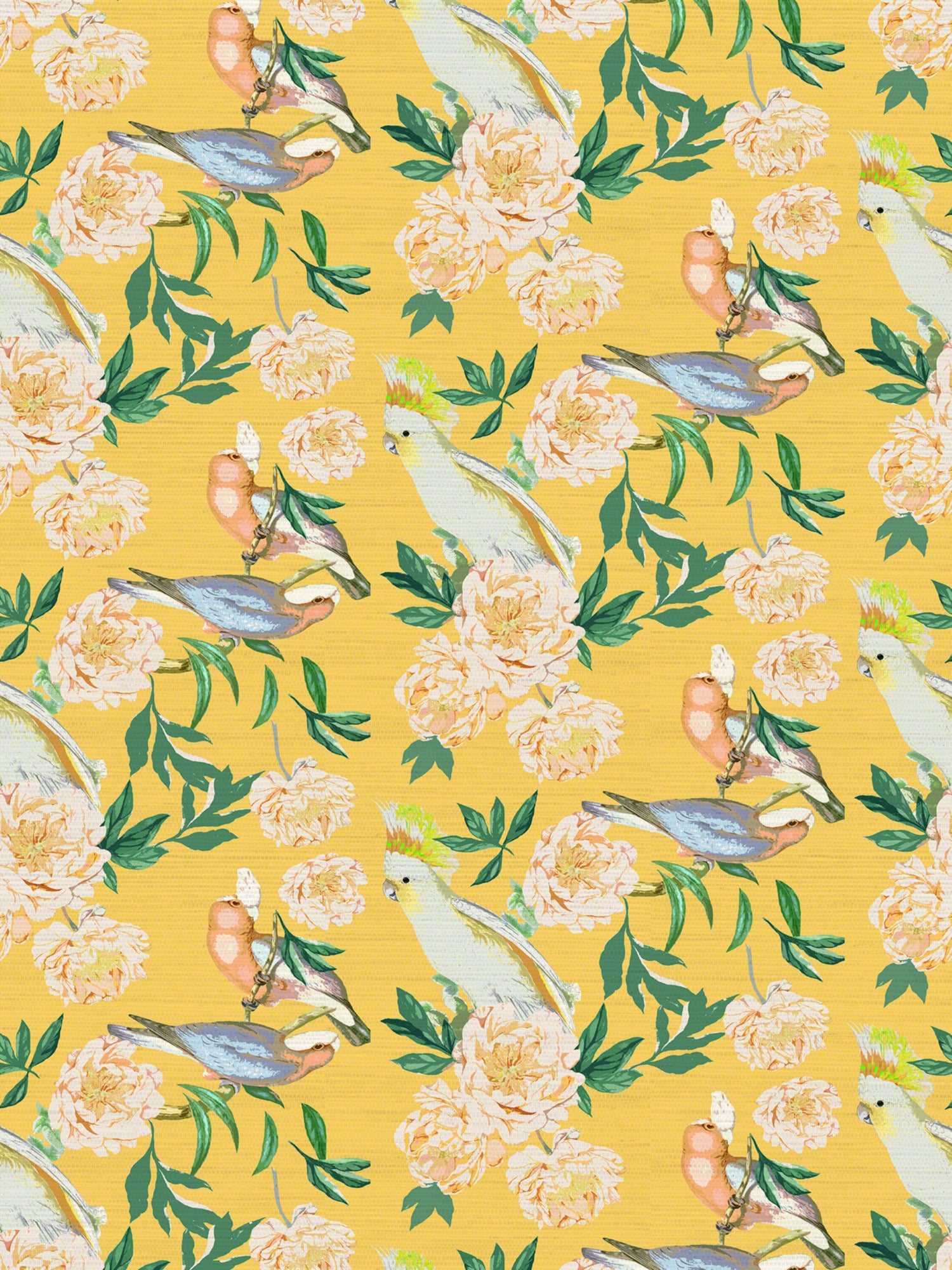Peony Inspira wallpaper in goldenrod color - pattern number WNM 0004PEON - by Scalamandre in the  collection