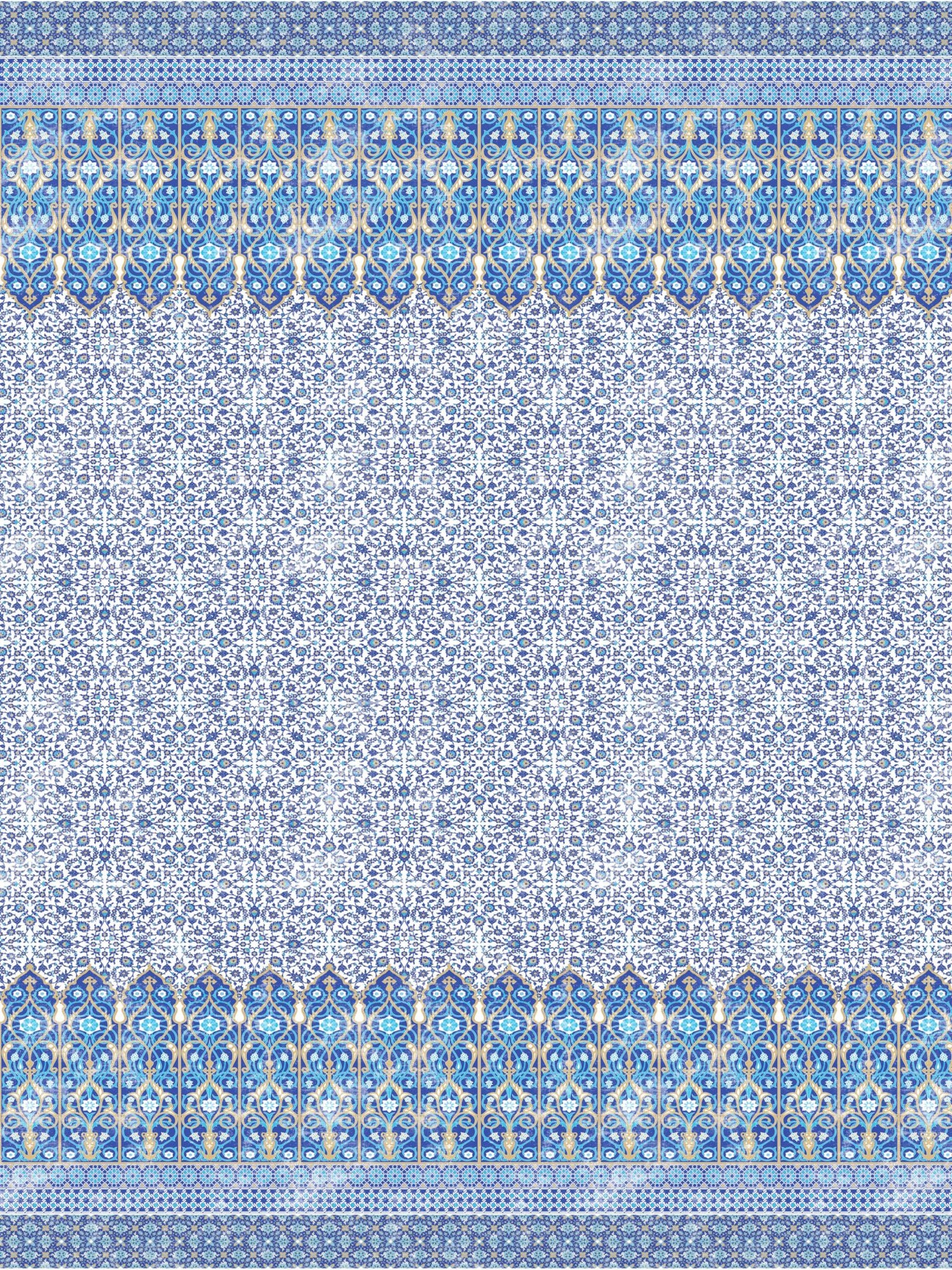 Iznik Overdye Panel fabric in classic color - pattern number WNM 1009IZNI - by Scalamandre in the  collection