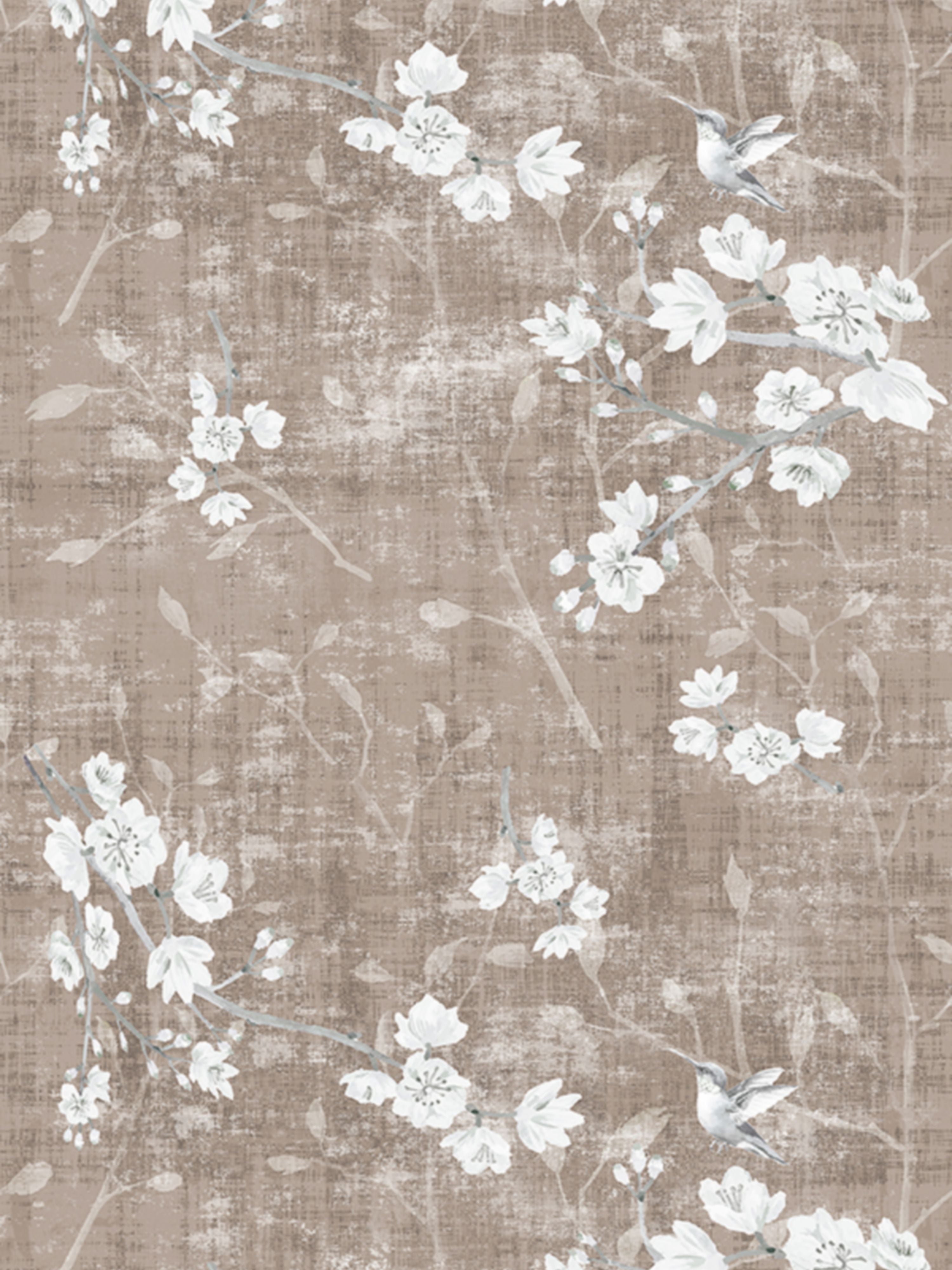 Blossom Fantasia wallpaper in mocha color - pattern number WNM 1033BLOS - by Scalamandre in the  collection