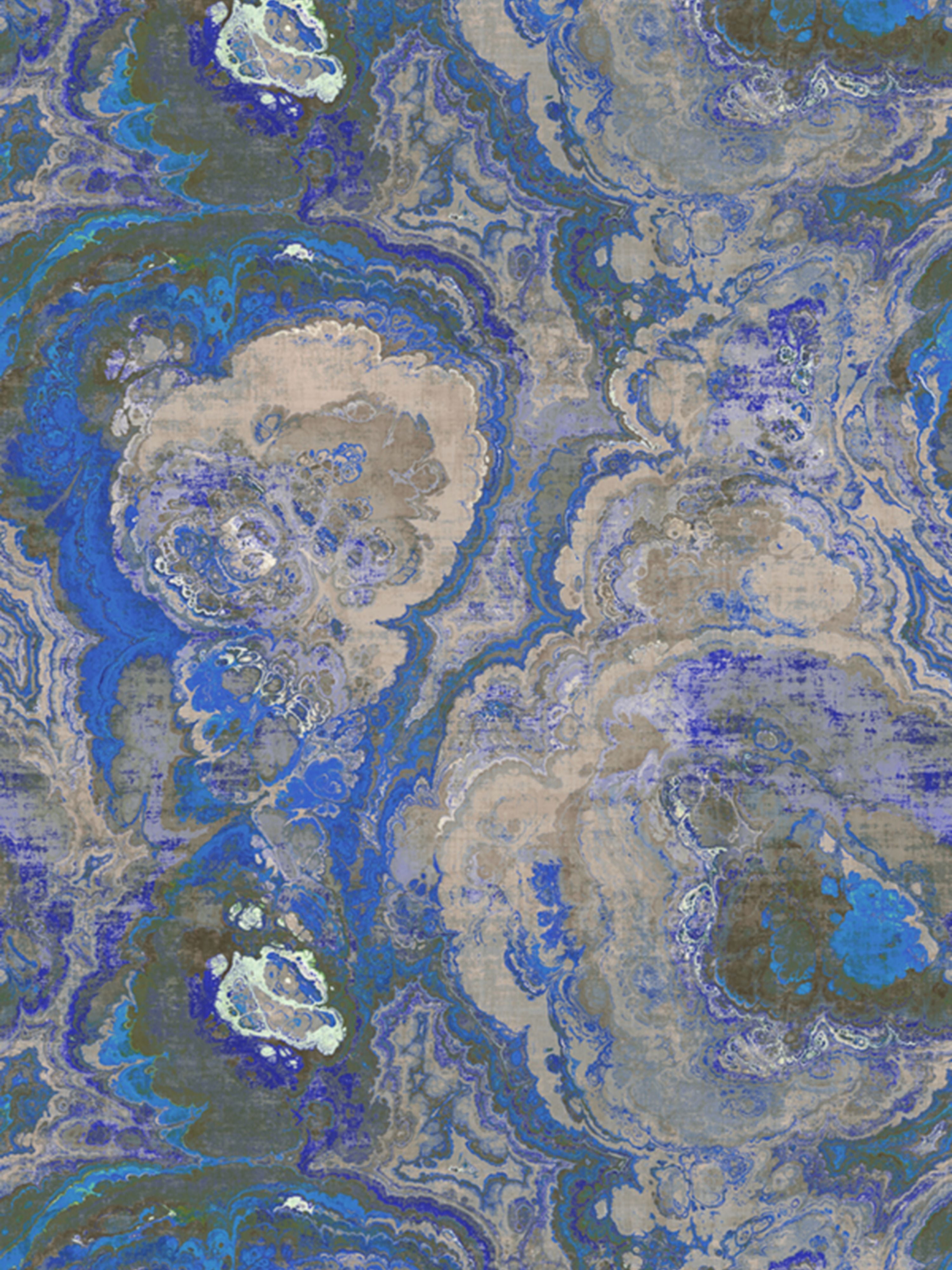 Agate wallpaper in sodalite color - pattern number WNM 1046AGAT - by Scalamandre in the  collection