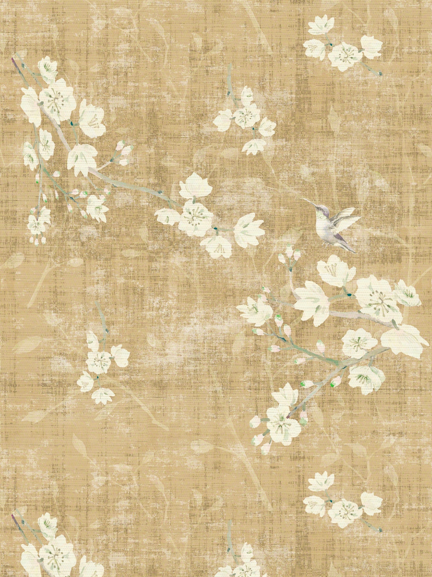 Blossom Fantasia wallpaper in gold color - pattern number WNM 1051BLOS - by Scalamandre in the  collection