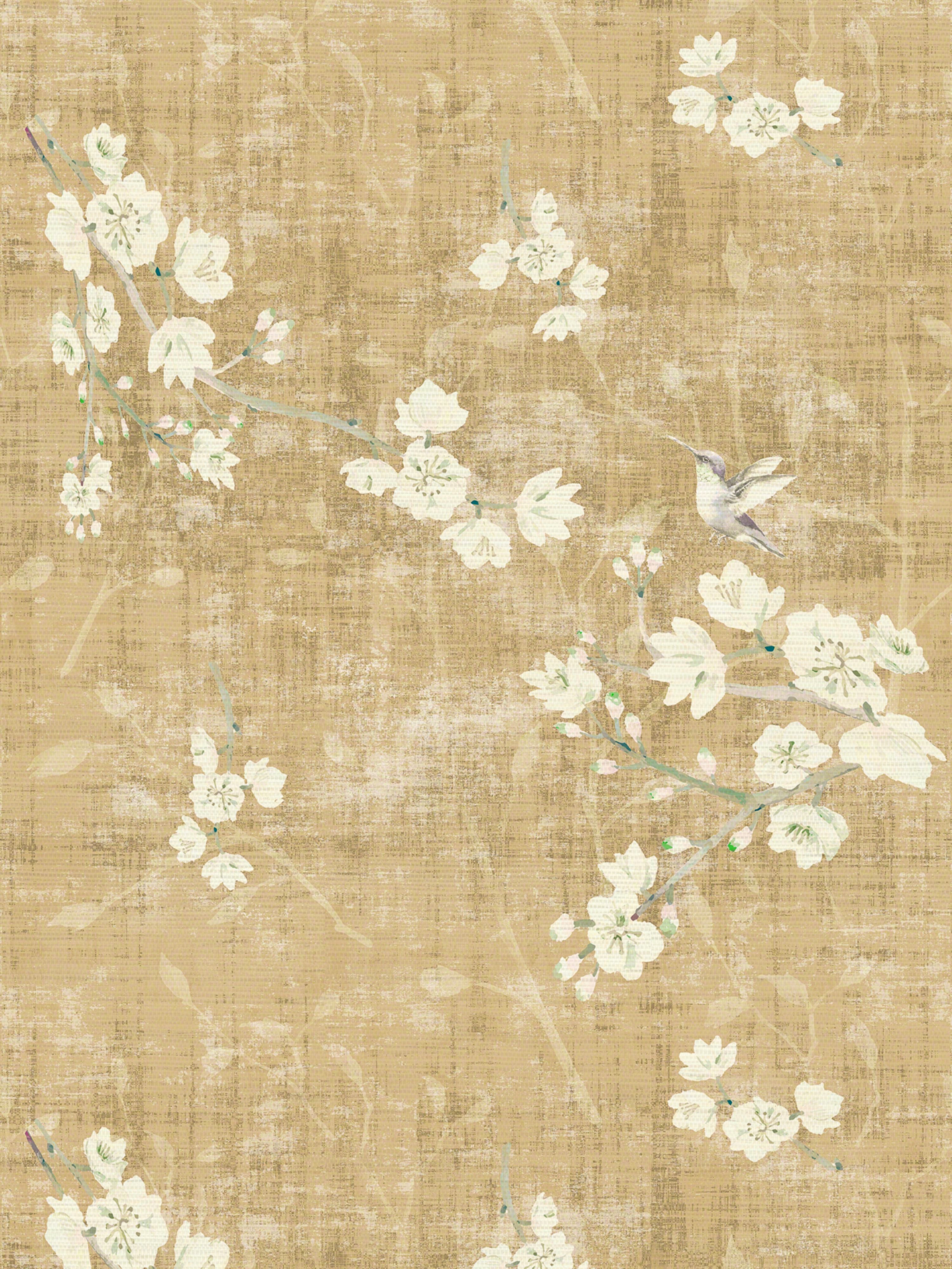 Blossom Fantasia wallpaper in gold color - pattern number WNM 1051BLOS - by Scalamandre in the  collection
