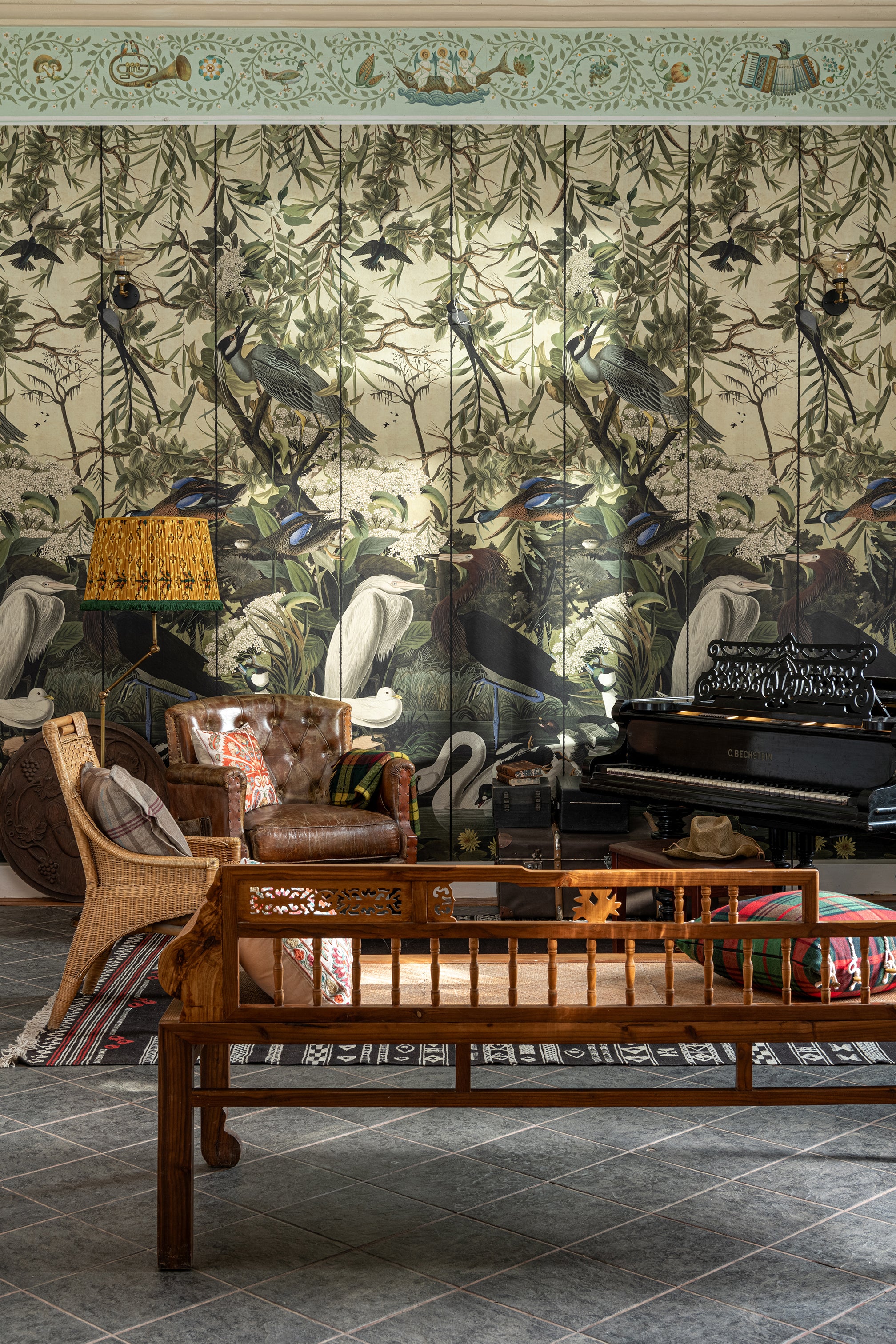 Danubian Tale wallpaper in green blue color - pattern number WP20719 - by Mind the Gap in the The Wetlands collection