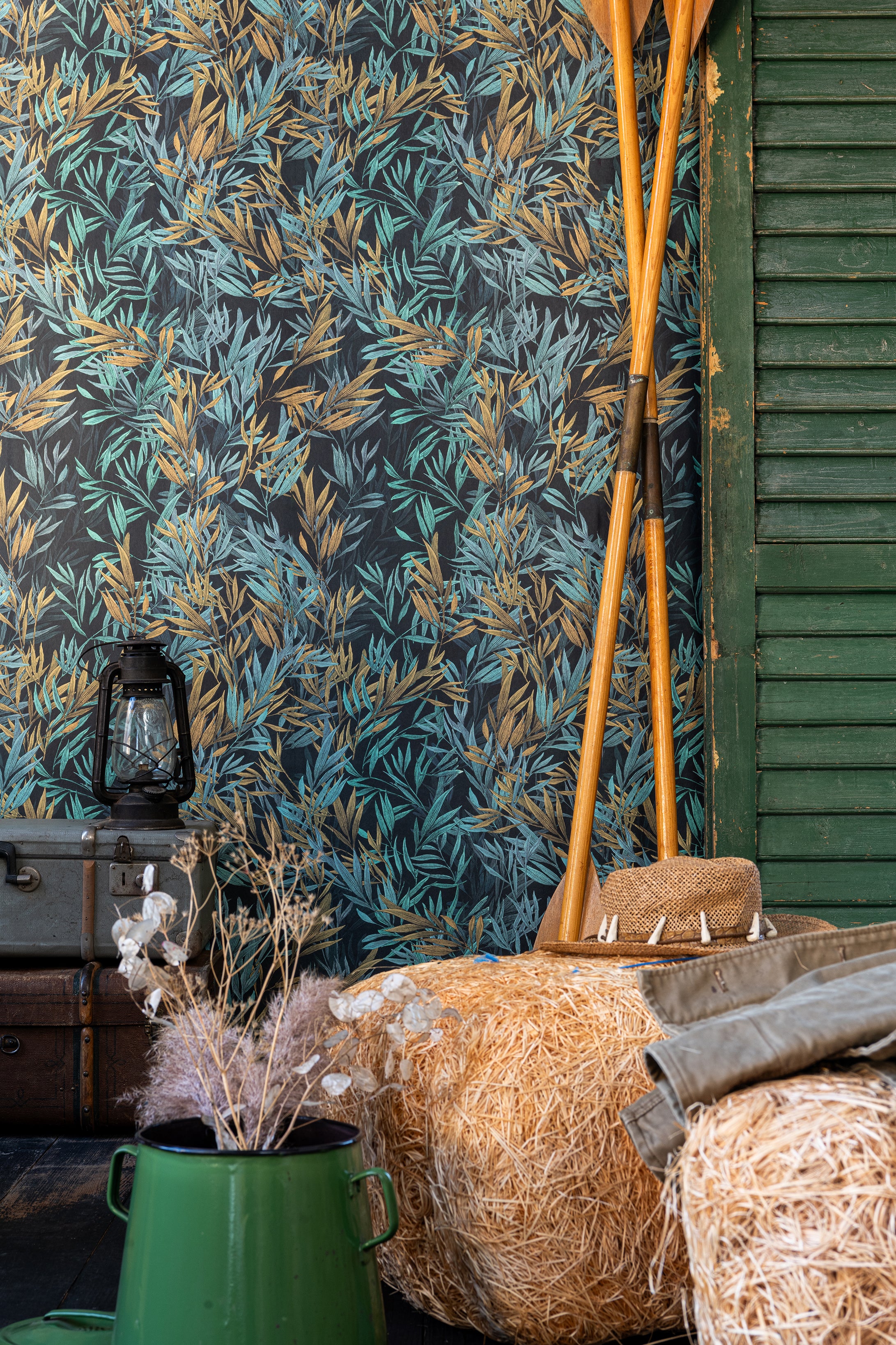 Freshwater Grass wallpaper in blue green color - pattern number WP20732 - by Mind the Gap in the The Wetlands collection