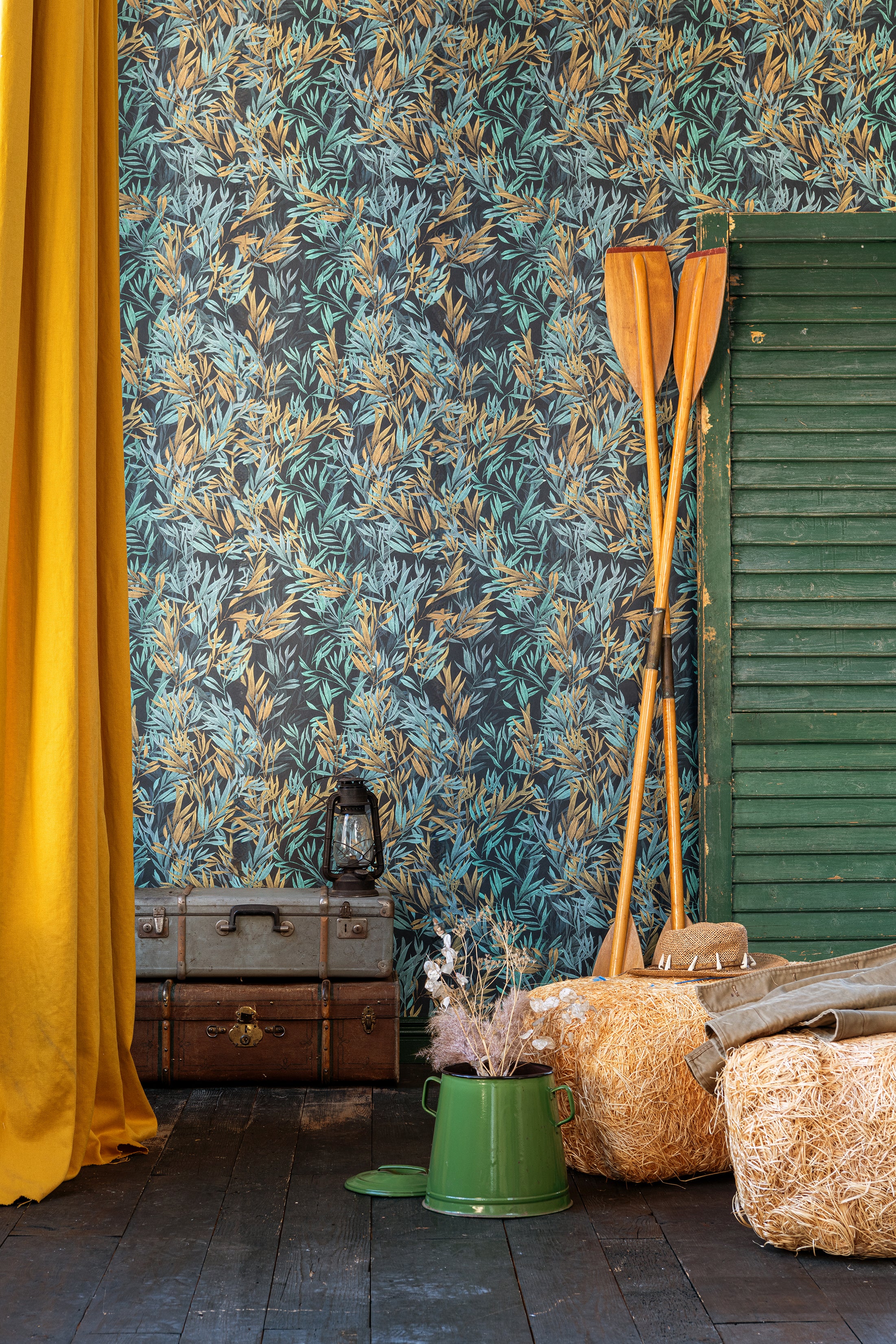Freshwater Grass wallpaper in blue green color - pattern number WP20732 - by Mind the Gap in the The Wetlands collection