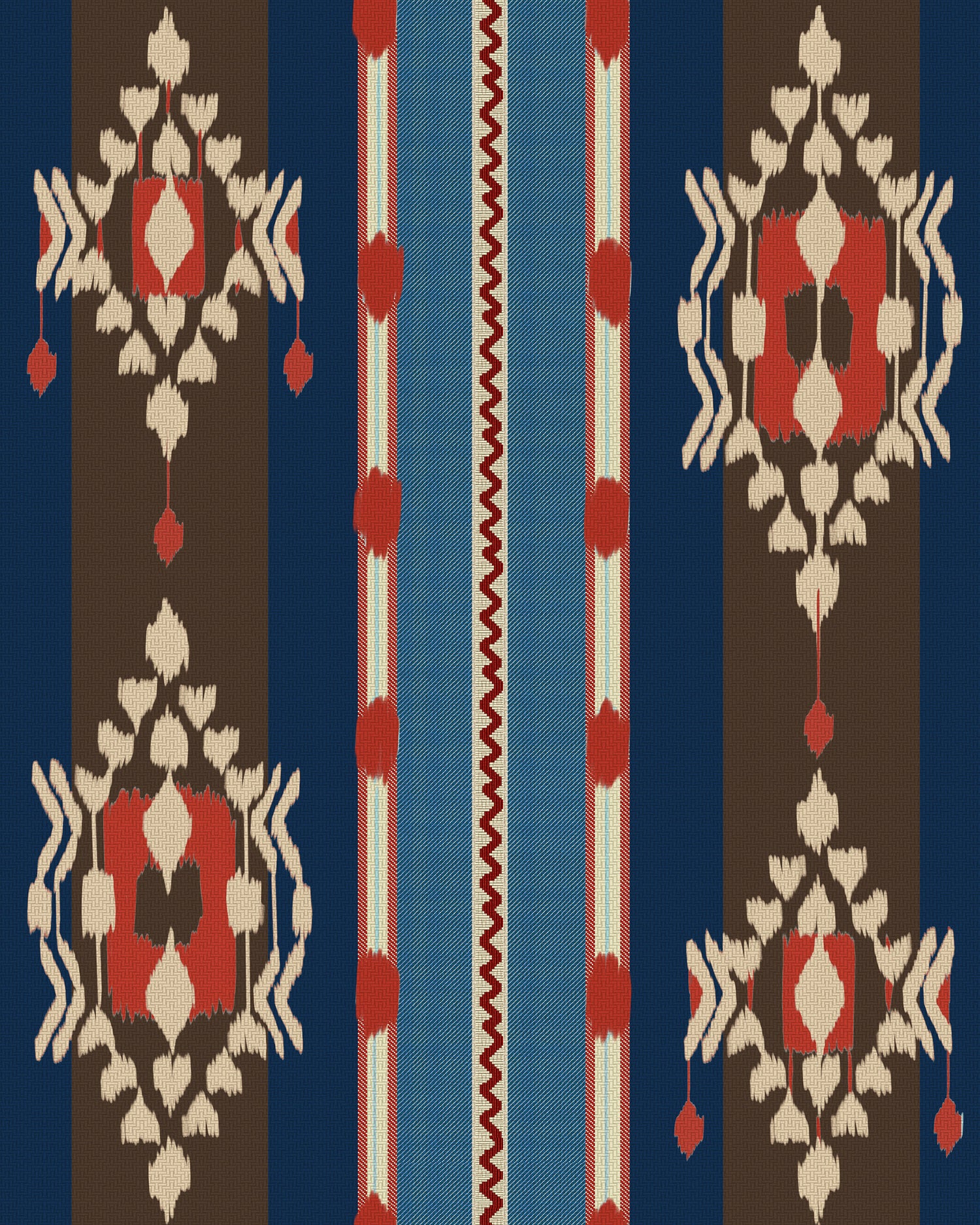 Kings Ikat Wallpaper in blue color - pattern number WP20905 - by Mind the Gap in the Transylvanian Rhapsody collection