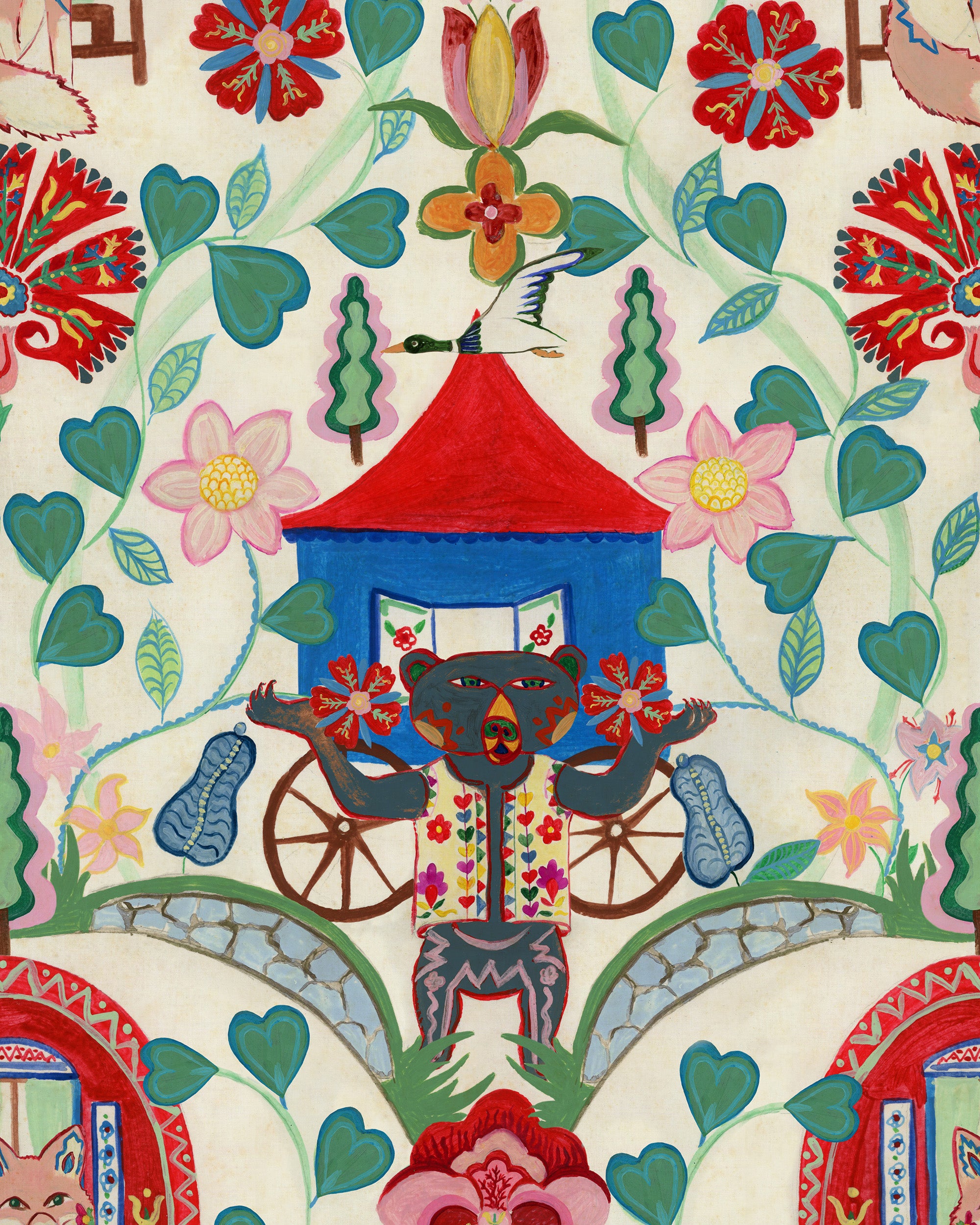 Gypsy Fairytale Wallpaper in cream color - pattern number WP20916 - by Mind the Gap in the Transylvanian Rhapsody collection