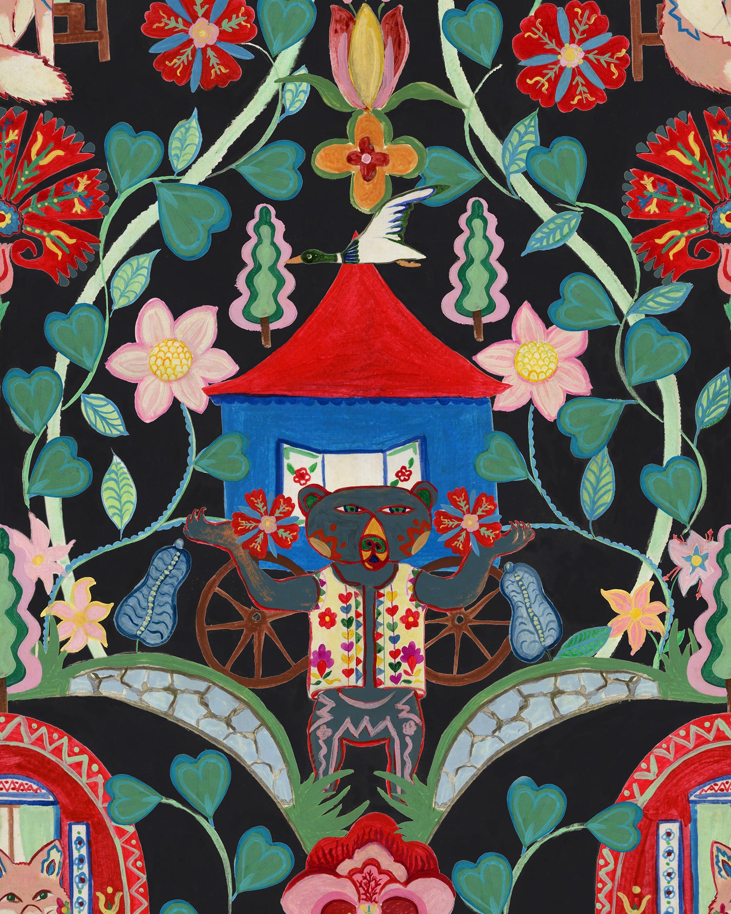 Gypsy Fairytale Wallpaper in anthracite color - pattern number WP20917 - by Mind the Gap in the Transylvanian Rhapsody collection