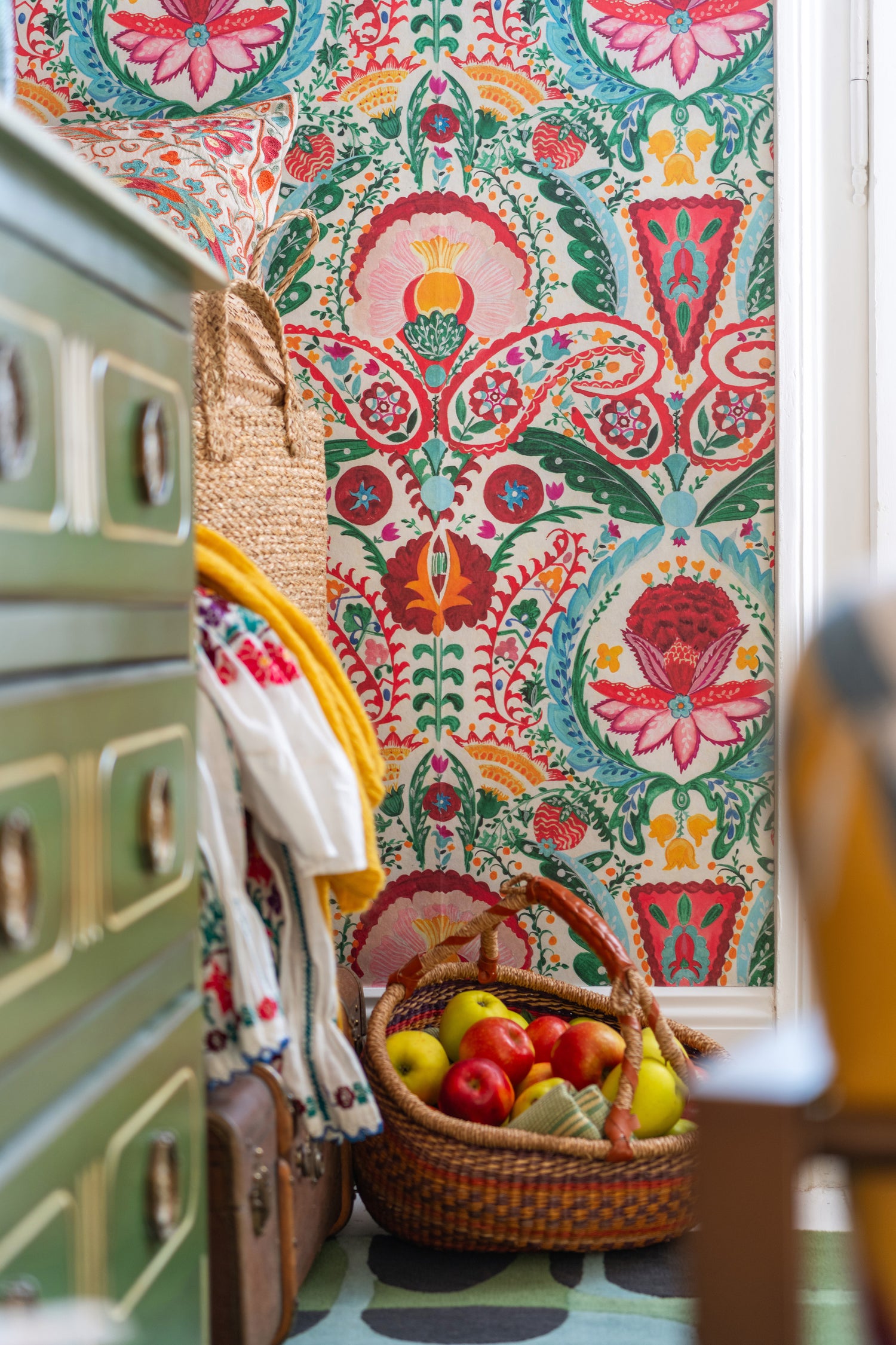 Rosa Mundi Wallpaper in multicolour color - pattern number WP20919 - by Mind the Gap in the Transylvanian Rhapsody collection
