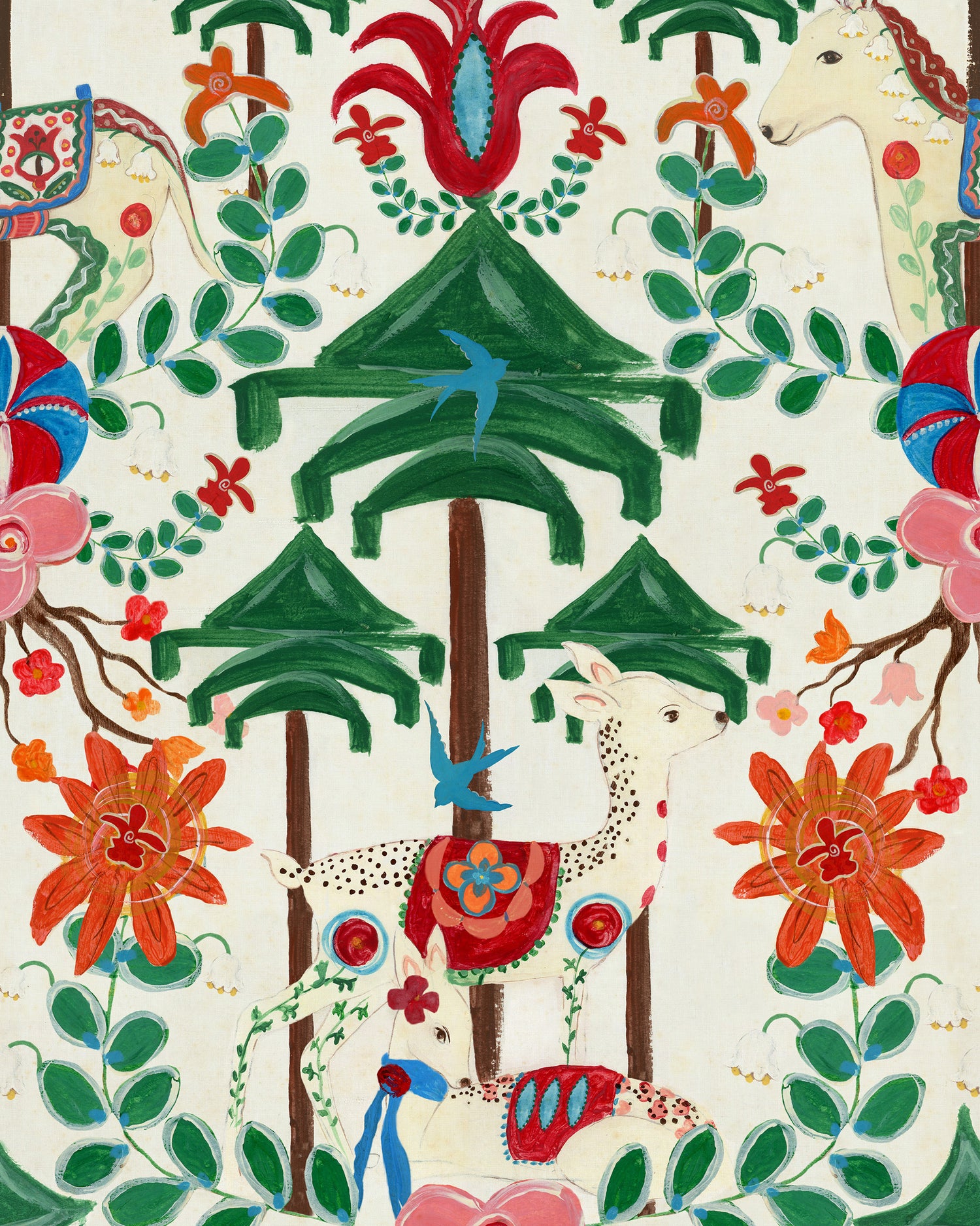 A Woodland Tale Wallpaper in cream color - pattern number WP20931 - by Mind the Gap in the Transylvanian Rhapsody collection