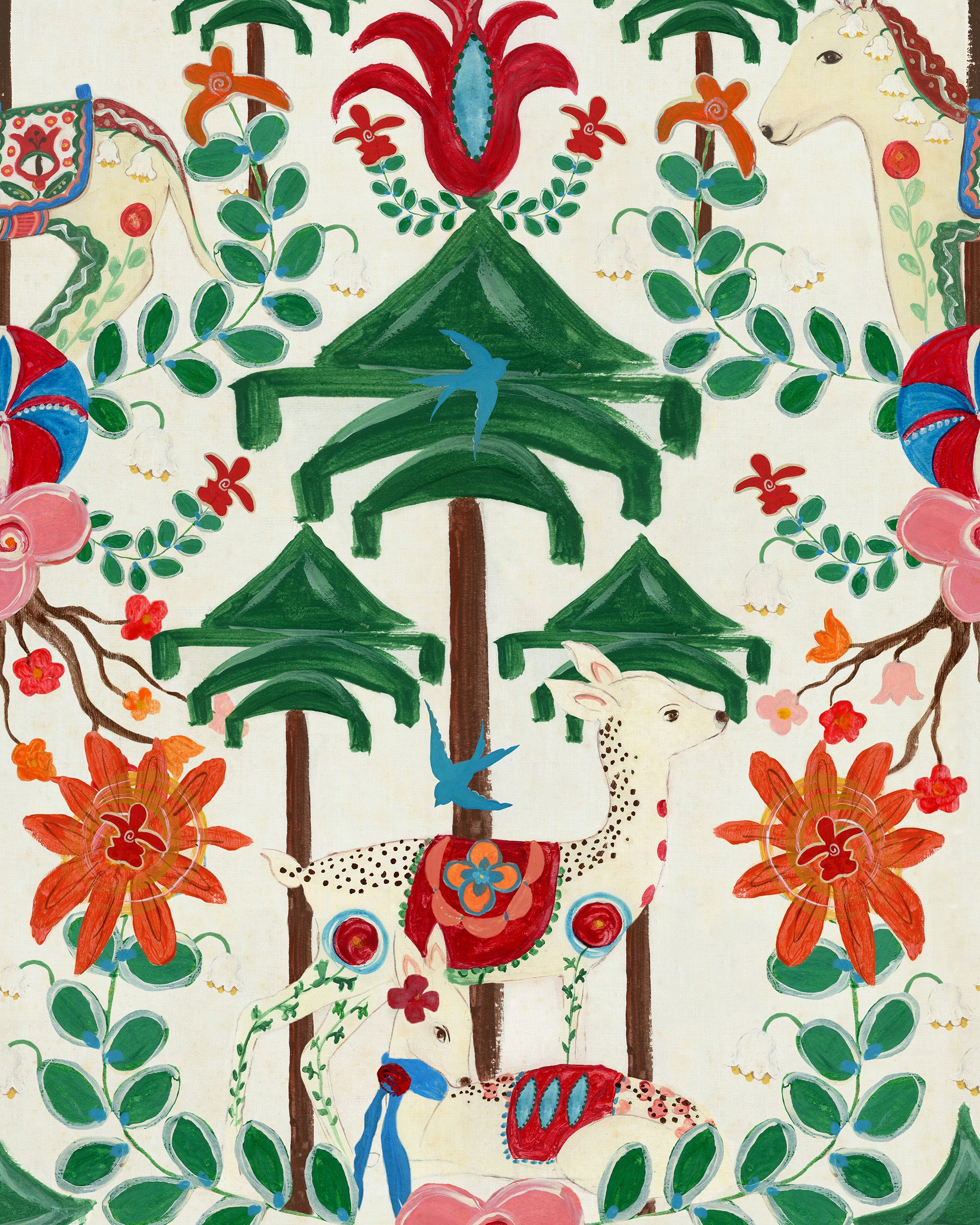A Woodland Tale Wallpaper in cream color - pattern number WP20931 - by Mind the Gap in the Transylvanian Rhapsody collection