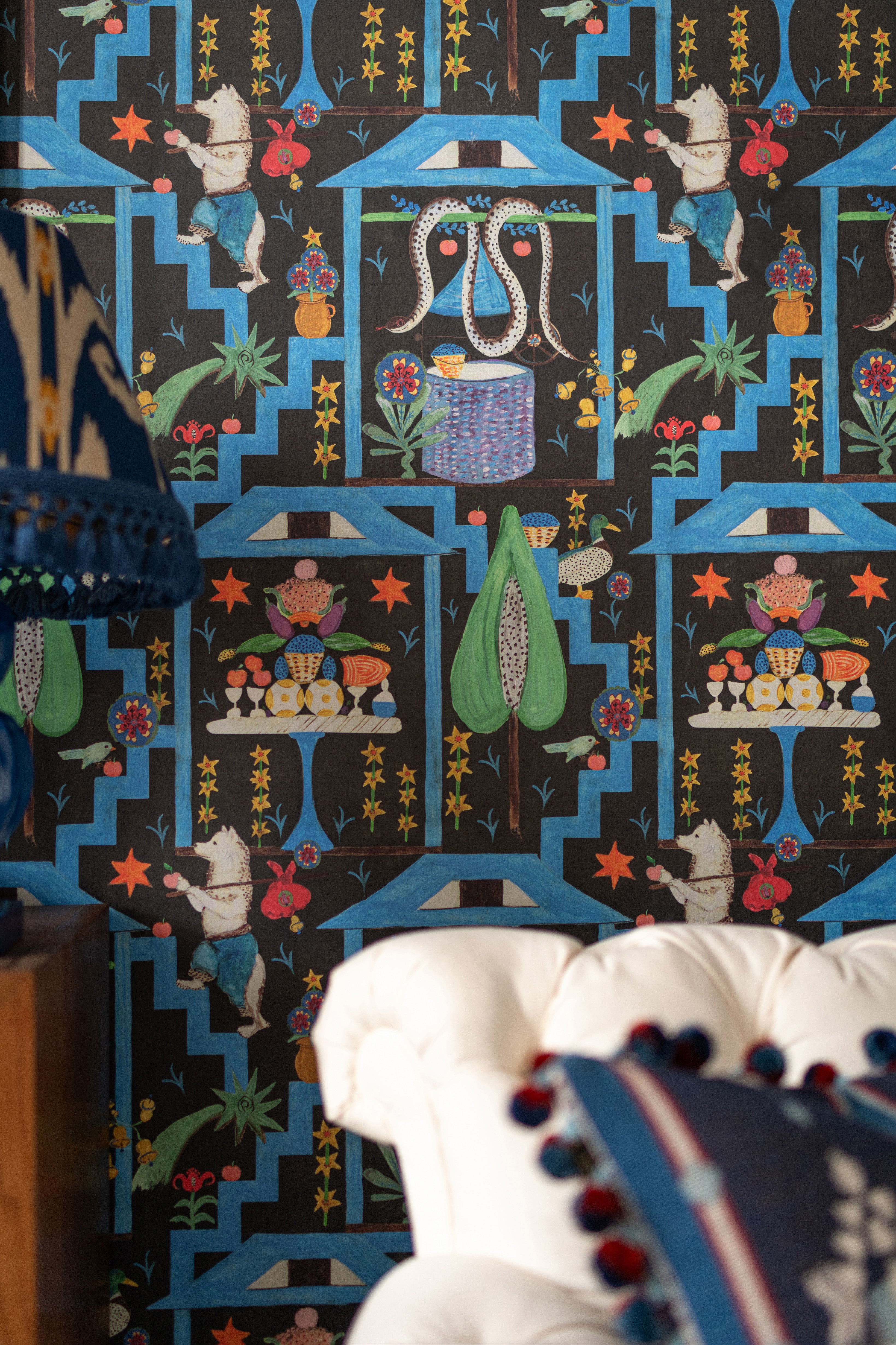 Wonderland Wallpaper in anthracite color - pattern number WP20934 - by Mind the Gap in the Transylvanian Rhapsody collection