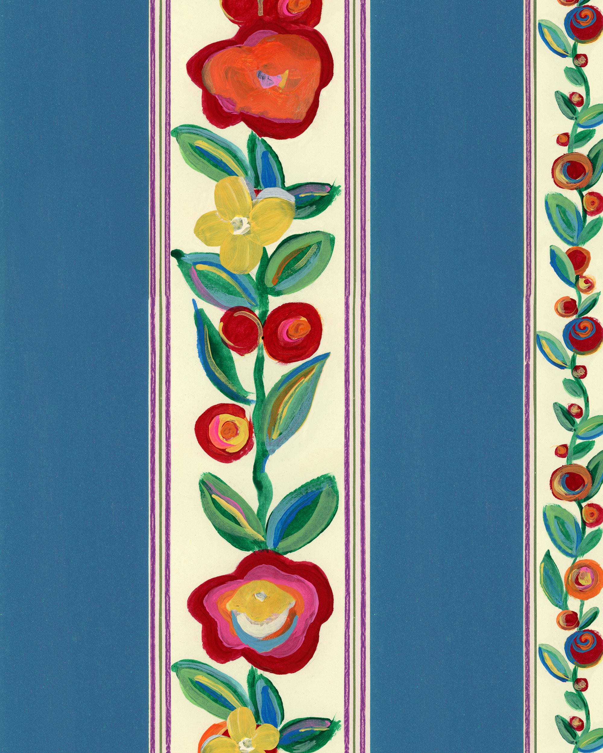Dainty Flowering Wallpaper in azure color - pattern number WP20938 - by Mind the Gap in the Transylvanian Rhapsody collection