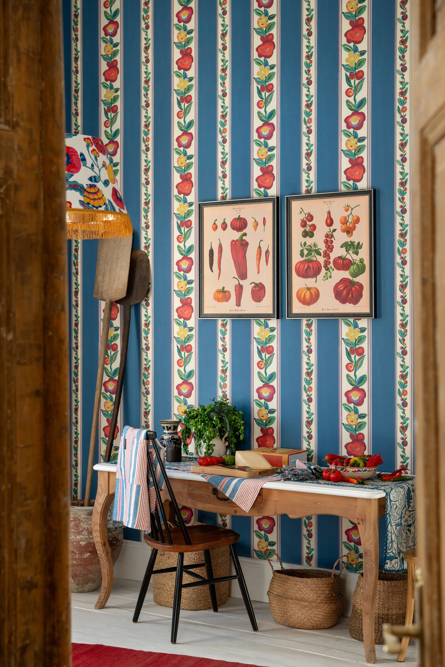 Dainty Flowering Wallpaper in azure color - pattern number WP20938 - by Mind the Gap in the Transylvanian Rhapsody collection