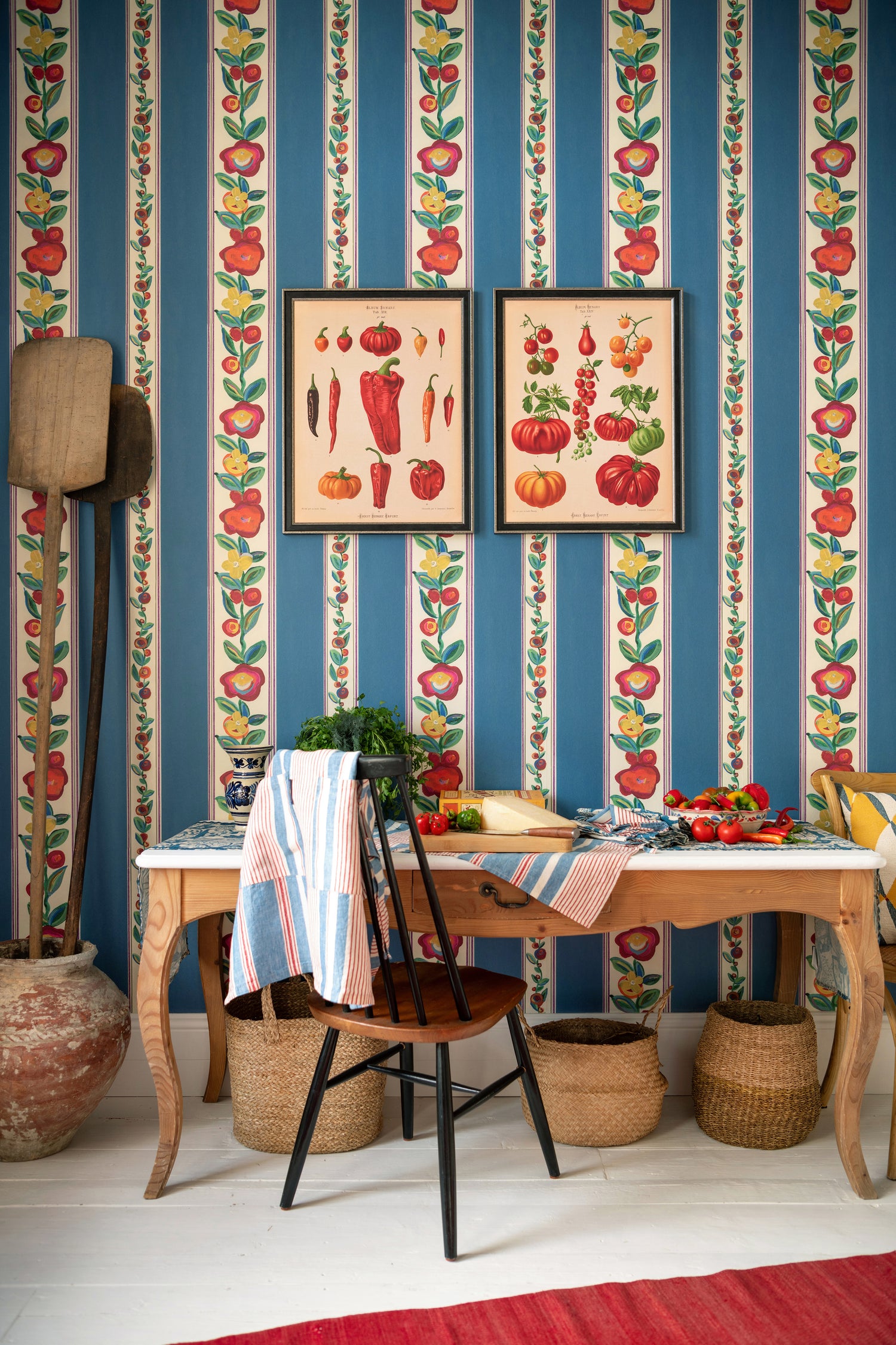 Dainty Flowering Wallpaper in azure color - pattern number WP20938 - by Mind the Gap in the Transylvanian Rhapsody collection