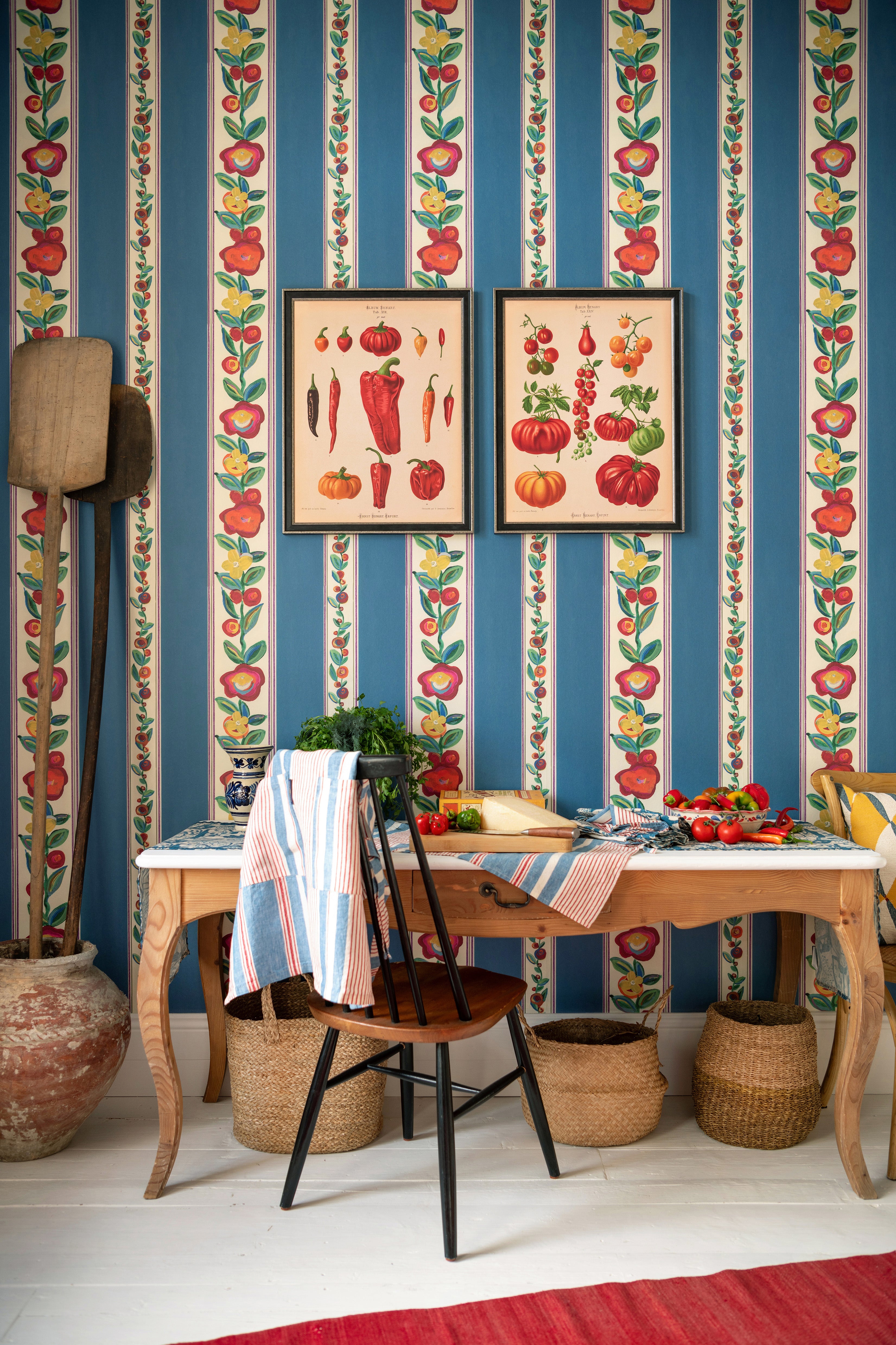 Dainty Flowering Wallpaper in azure color - pattern number WP20938 - by Mind the Gap in the Transylvanian Rhapsody collection