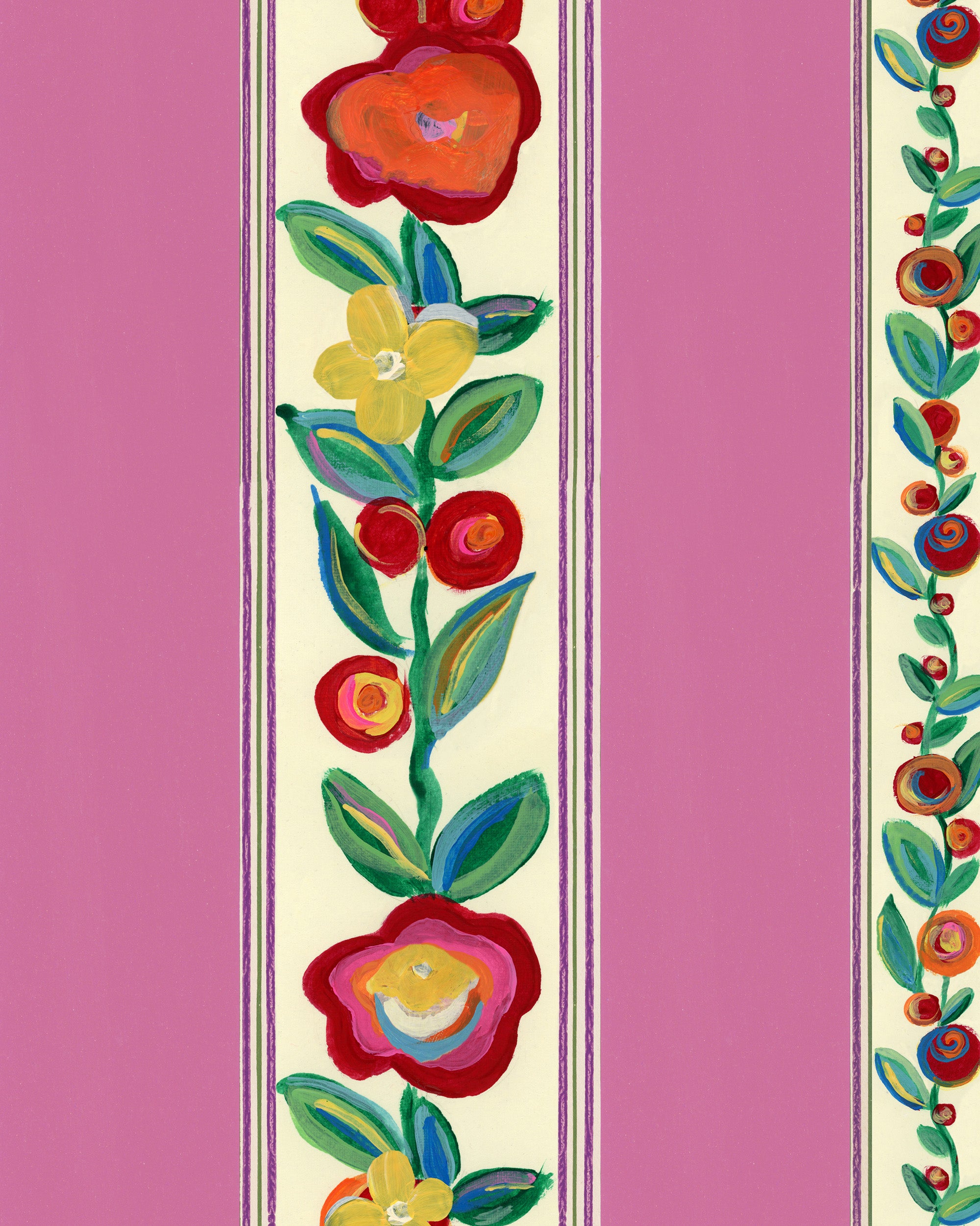 Dainty Flowering Wallpaper in violet color - pattern number WP20939 - by Mind the Gap in the Transylvanian Rhapsody collection