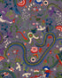 Dragon Flower Wallpaper in purple color - pattern number WP20943 - by Mind the Gap in the Transylvanian Rhapsody collection