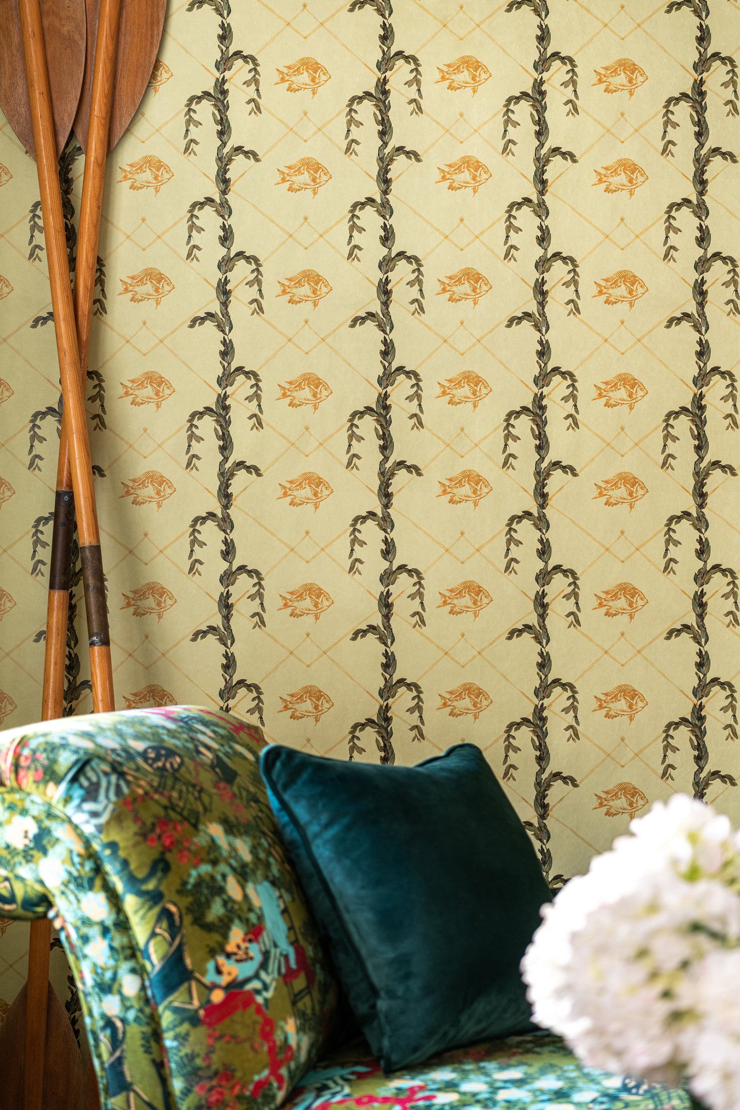 Amoulette wallpaper in green taupe color - pattern number WP30155 - by Mind the Gap in the The Wetlands collection